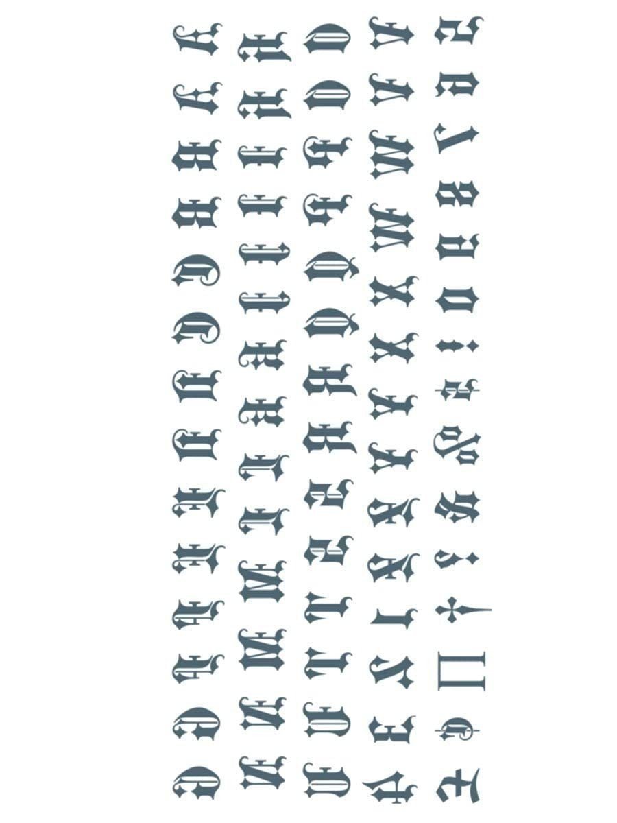 Tinsley Transfers Hand Knöchel Finger altes englisches Alphabet Tattoos Kostüm... - Bild 2 von 2