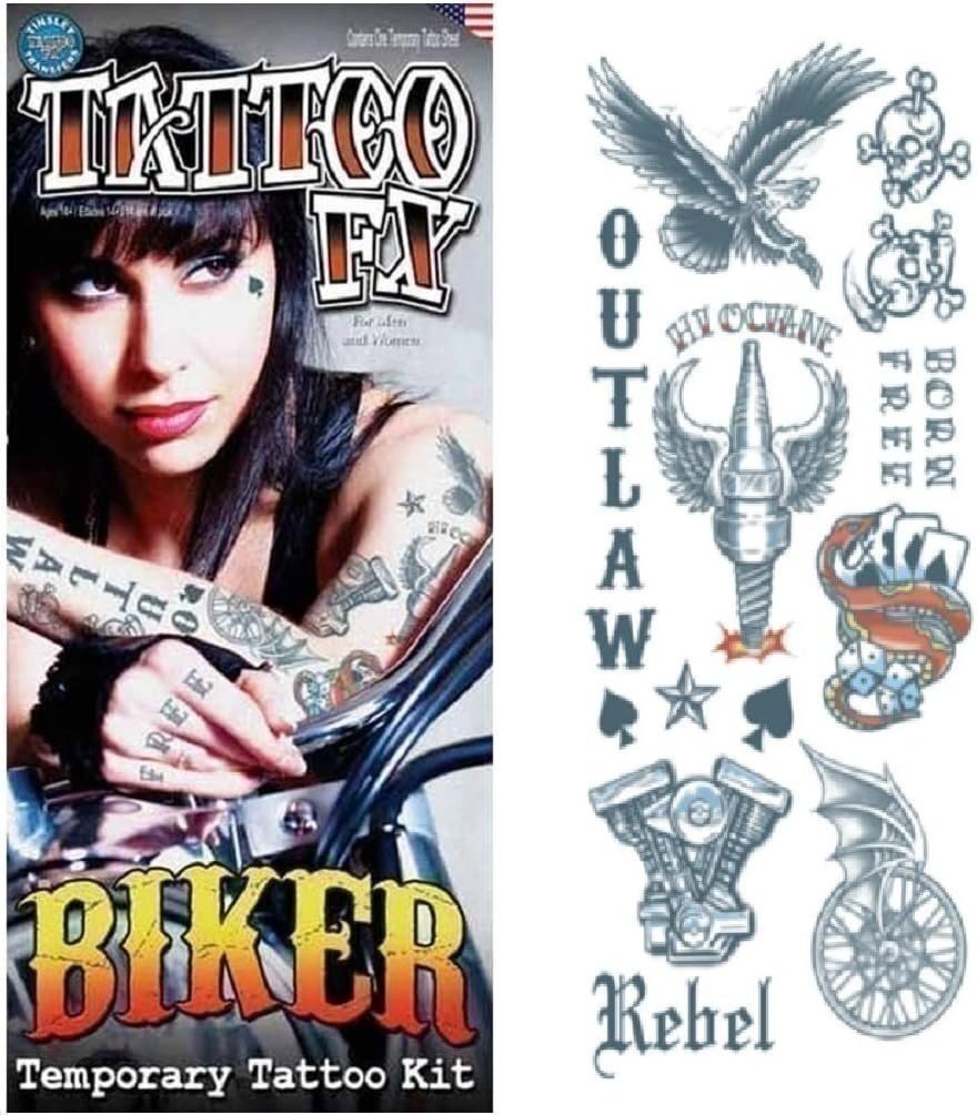 Tinsley Transfers Outlaws Biker temporäres Tattoo FX Kostüm Kit von Tinsley... - Bild 1 von 3