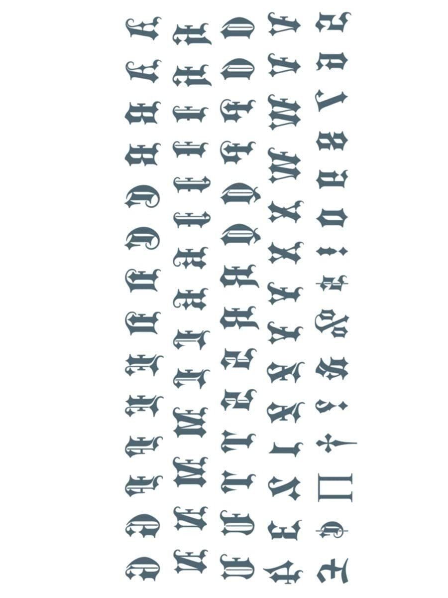 Tinsley Transfers Hand Knöchel Finger altes englisches Alphabet Tattoos Kostüm... - Bild 2 von 2