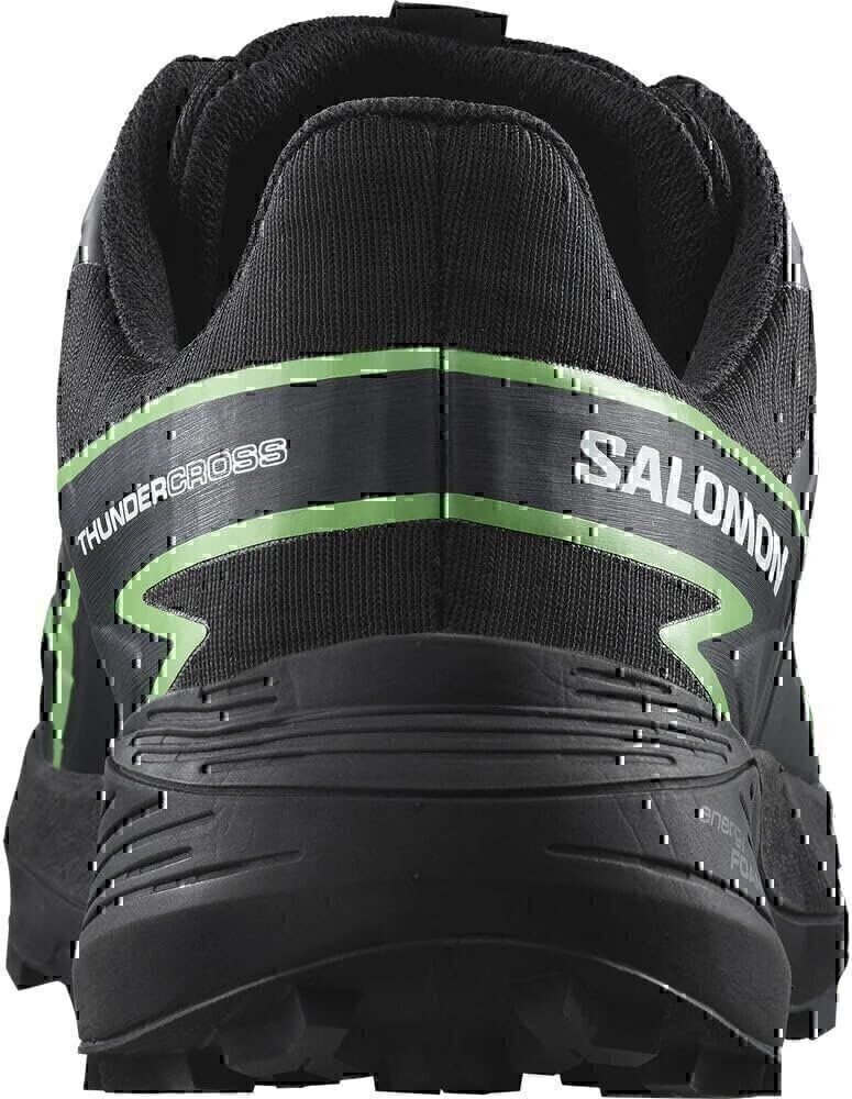 Salomon Mens Thundercross Gore-TEX Trail Running Shoe, Black/Green Gecko/Black