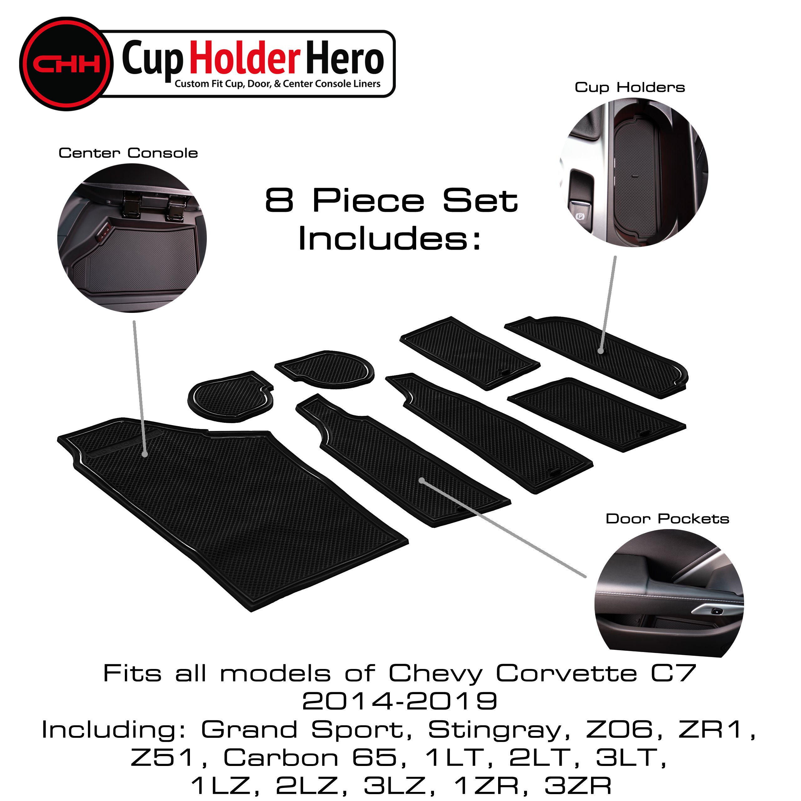 Accesorios de revestimiento CupHolderHero Chevy Corvette C7 2014-2019 - Imagen 29 de 43