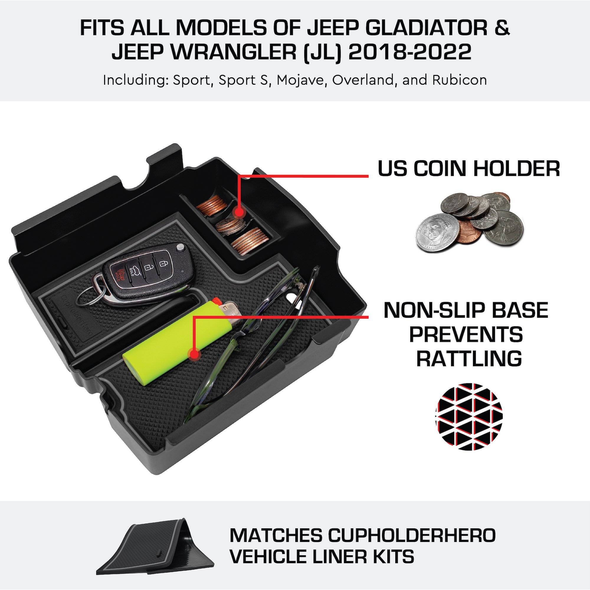 CupHolderHero 2020-2022 Jeep Gladiator and fits 2018-2022 Jeep Wrangler (JL)... - Picture 18 of 24