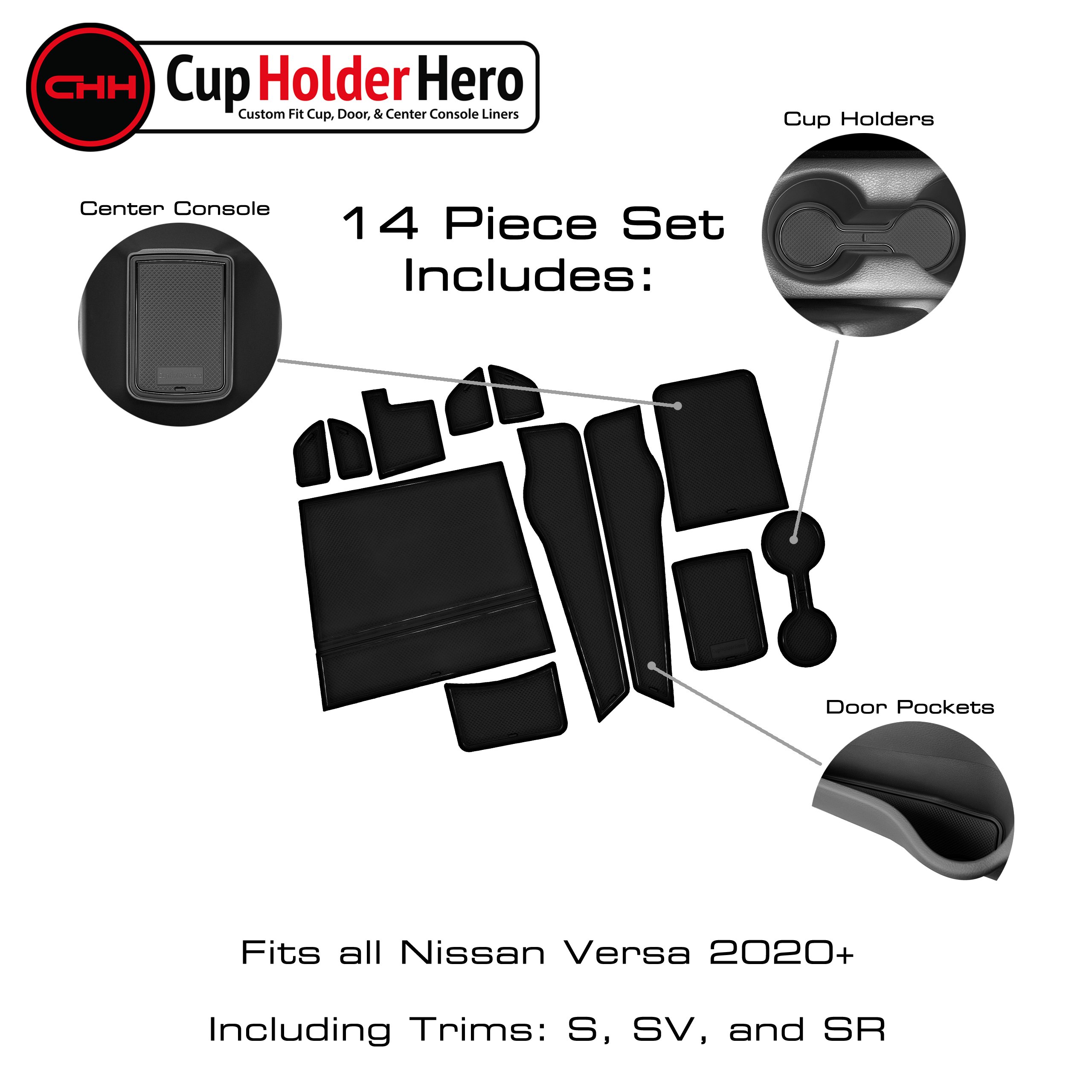 CupHolderHero se adapta a accesorios de revestimiento Nissan Versa 2020-2023 - Imagen 16 de 19