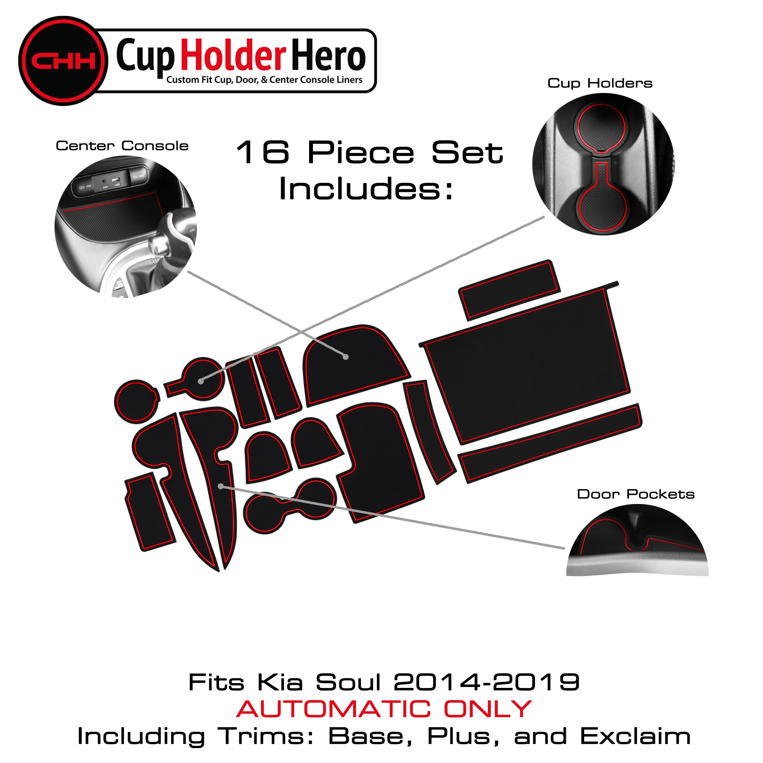 CupHolderHero Kia Soul 2014-2019 Liner Accessories - Foto 30 di 45