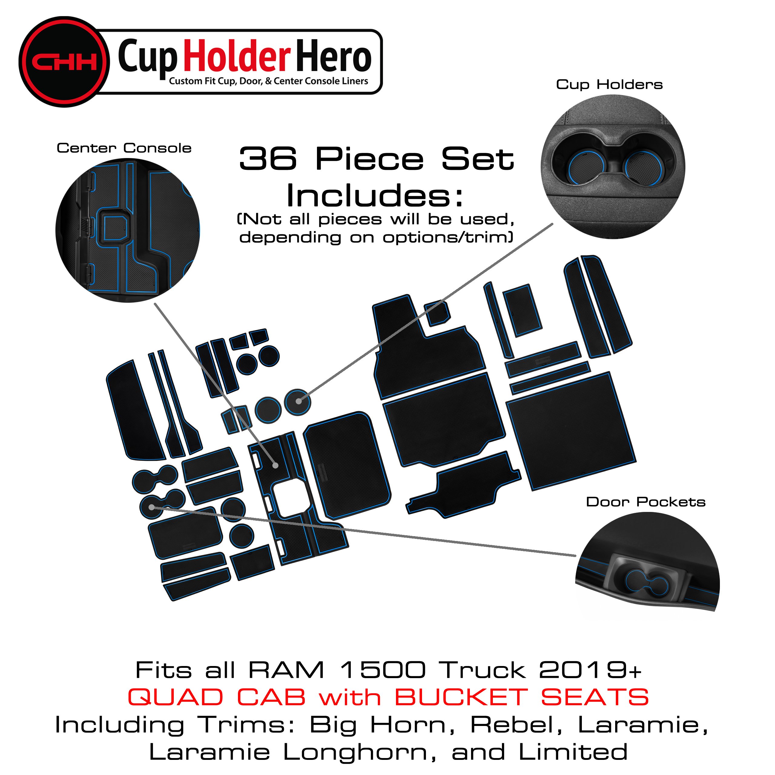 CupHolderHero for RAM 1500 2019-2023 Liner Accessories - Foto 32 di 37