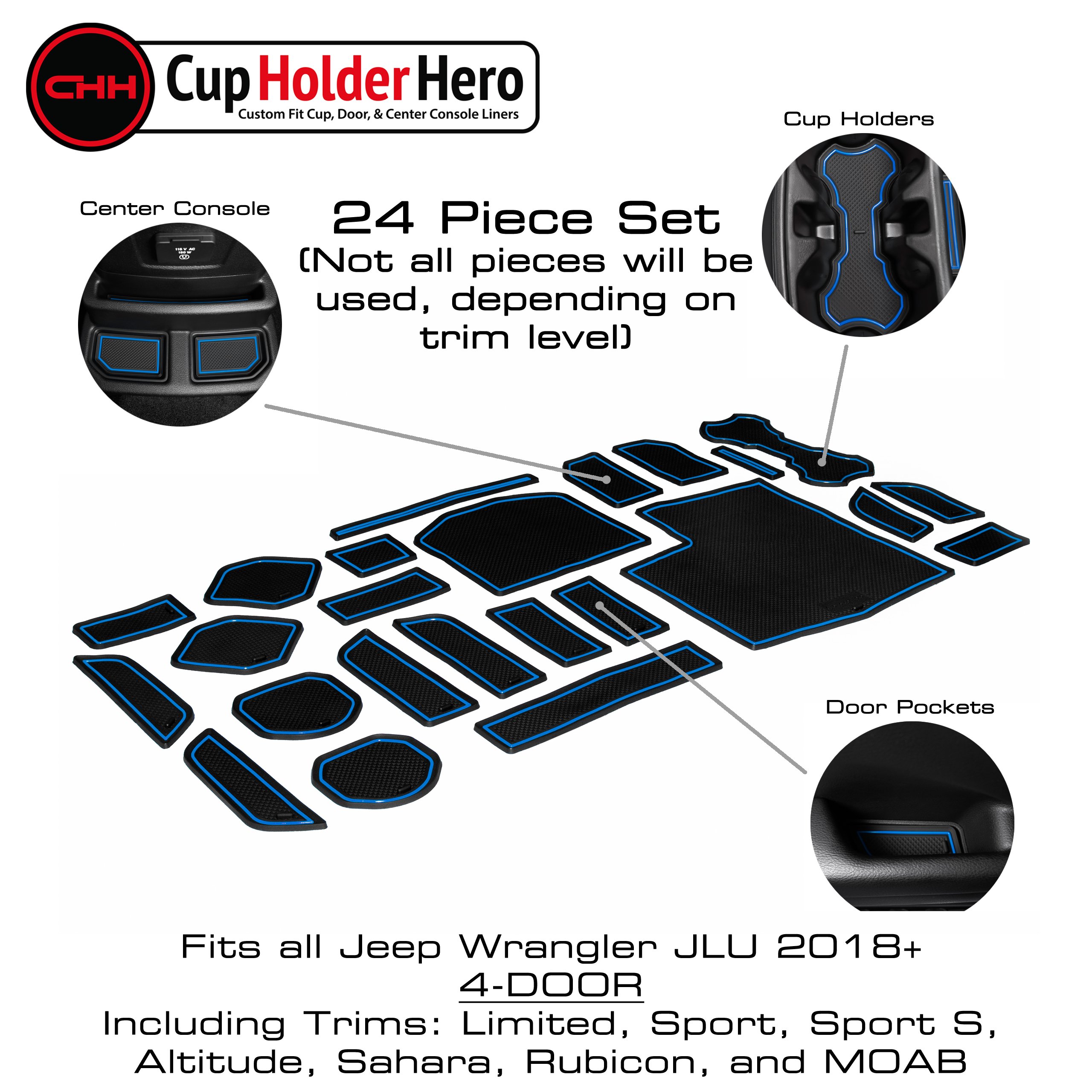 CupholderHero for Jeep Wrangler JL and JLU Accessories 2018-2023 - Foto 14 di 17