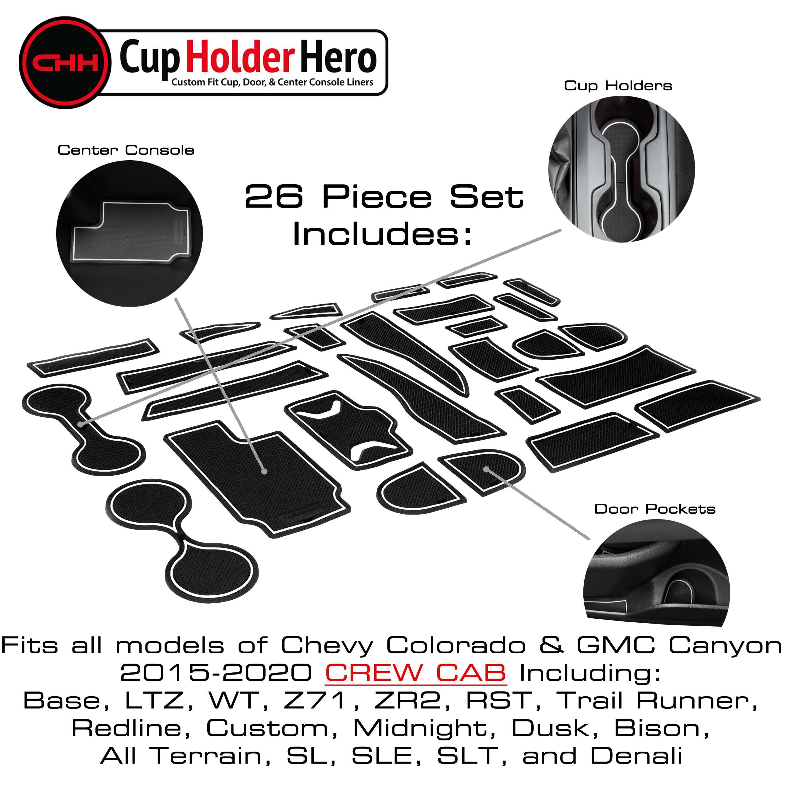 Accesorios de revestimiento CupHolderHero Chevy Colorado y GMC Canyon 2015-2023 - Imagen 7 de 20