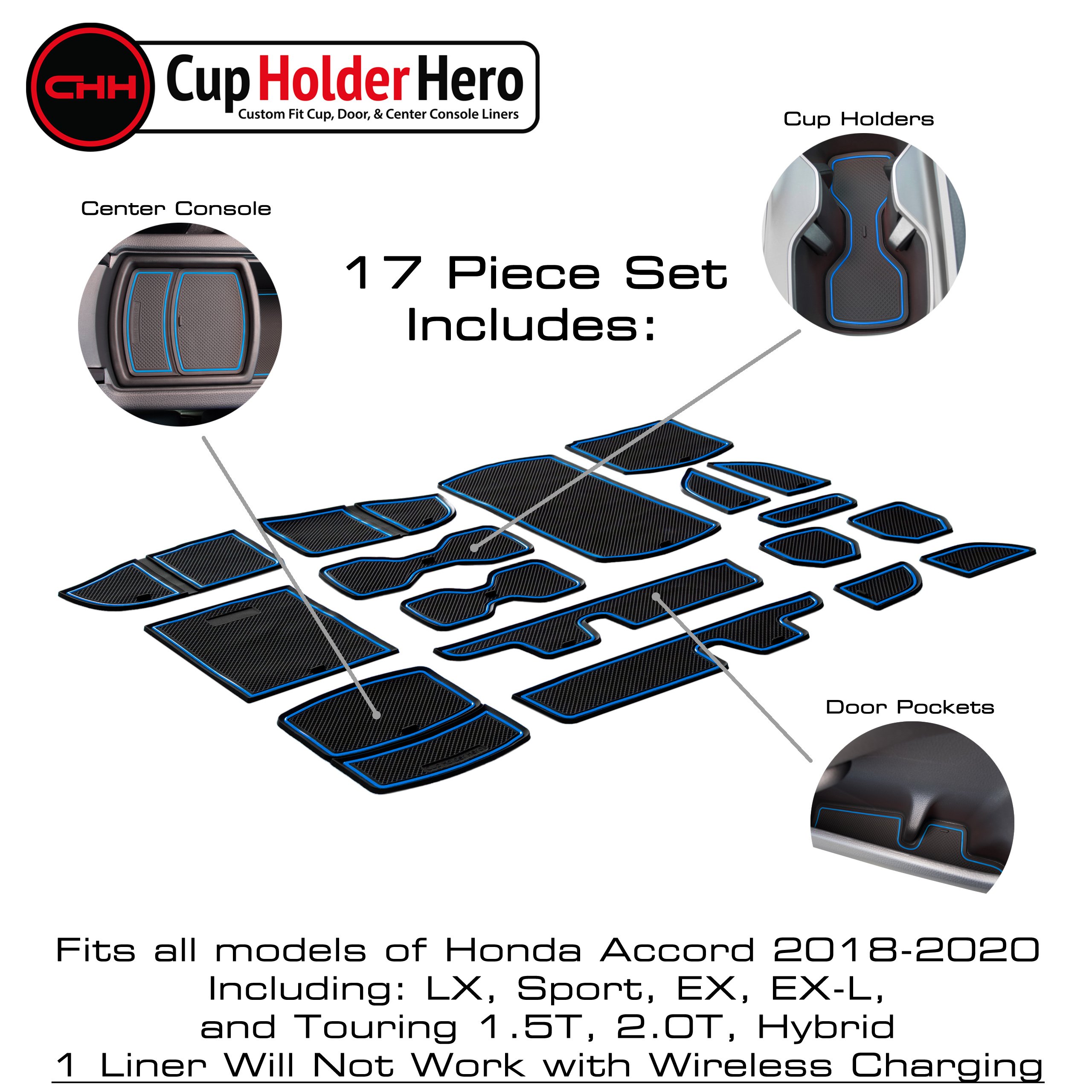 CupHolderHero for Honda Accord 2018-2023 Liner Accessories - Foto 5 di 24