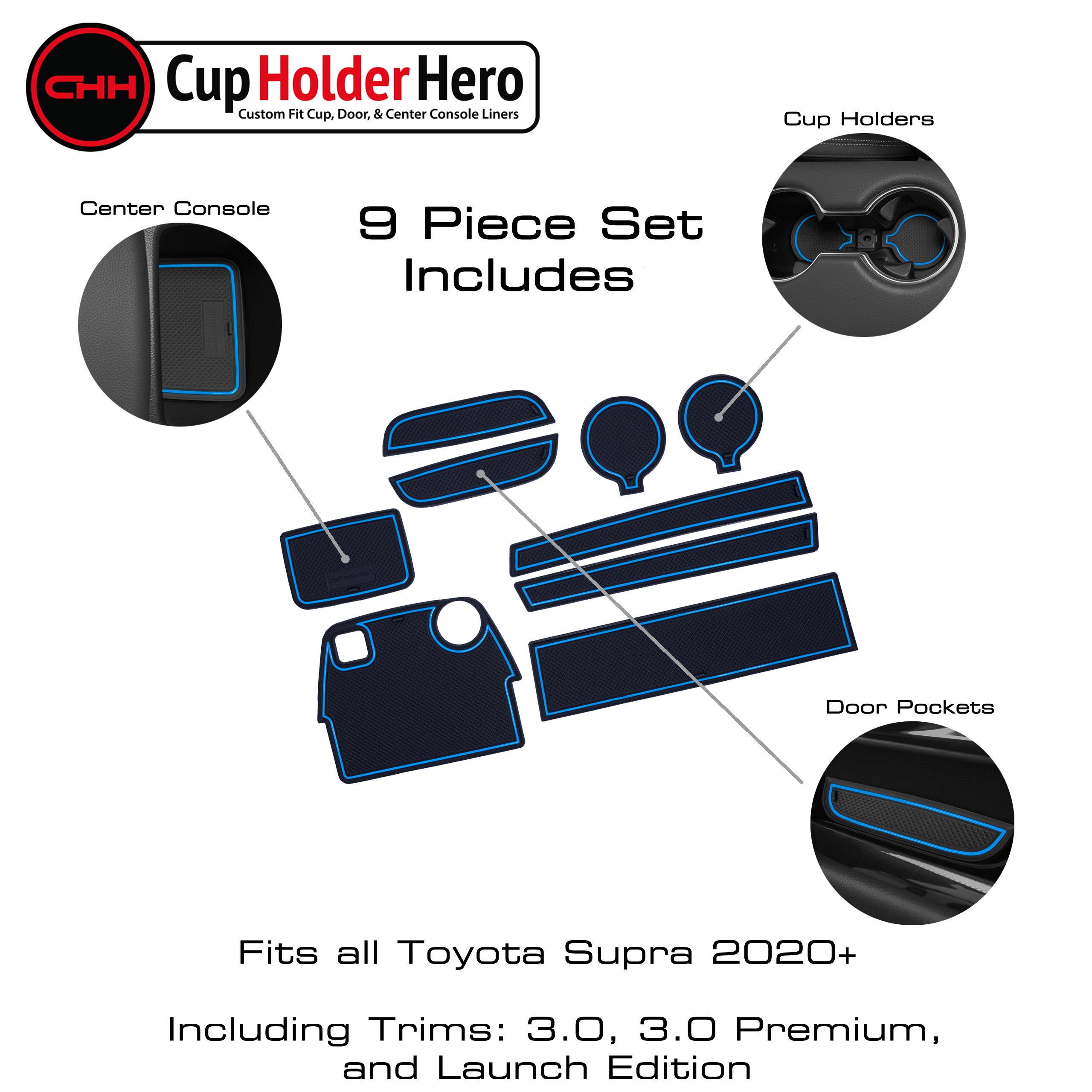 CupHolderHero Toyota Supra 2020-2023 Liner Accessories - Foto 4 di 19