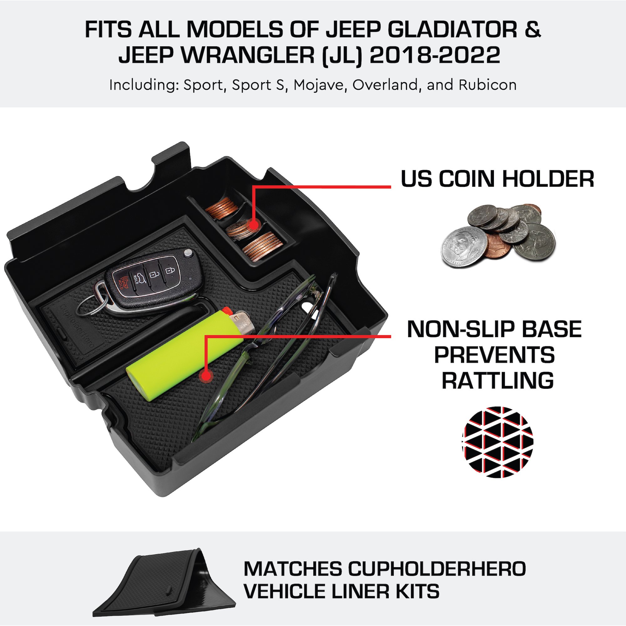 CupHolderHero 2020-2022 Jeep Gladiator and fits 2018-2022 Jeep Wrangler (JL)... - Picture 24 of 24