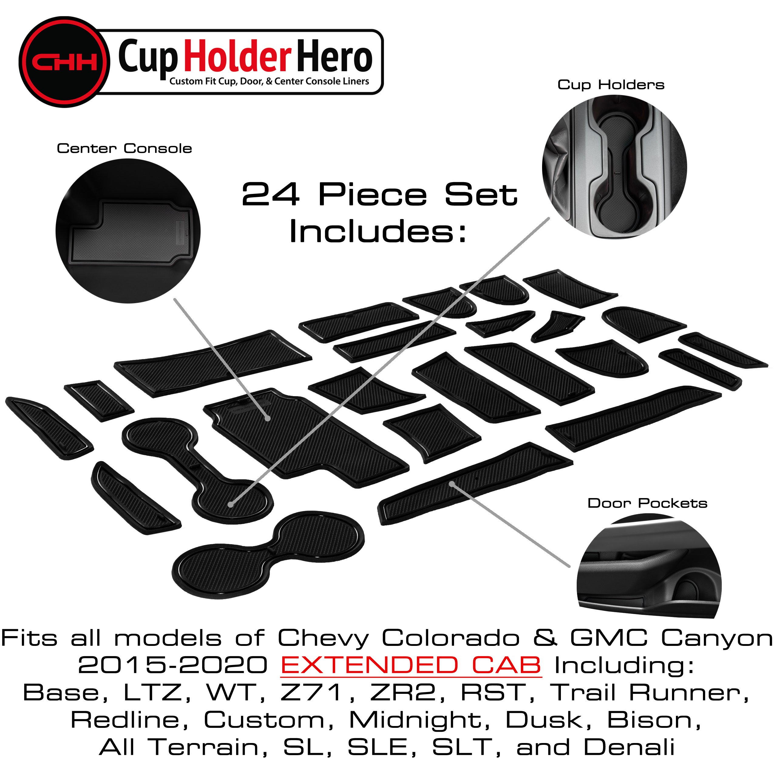 Accesorios de revestimiento CupHolderHero Chevy Colorado y GMC Canyon 2015-2023 - Imagen 13 de 20