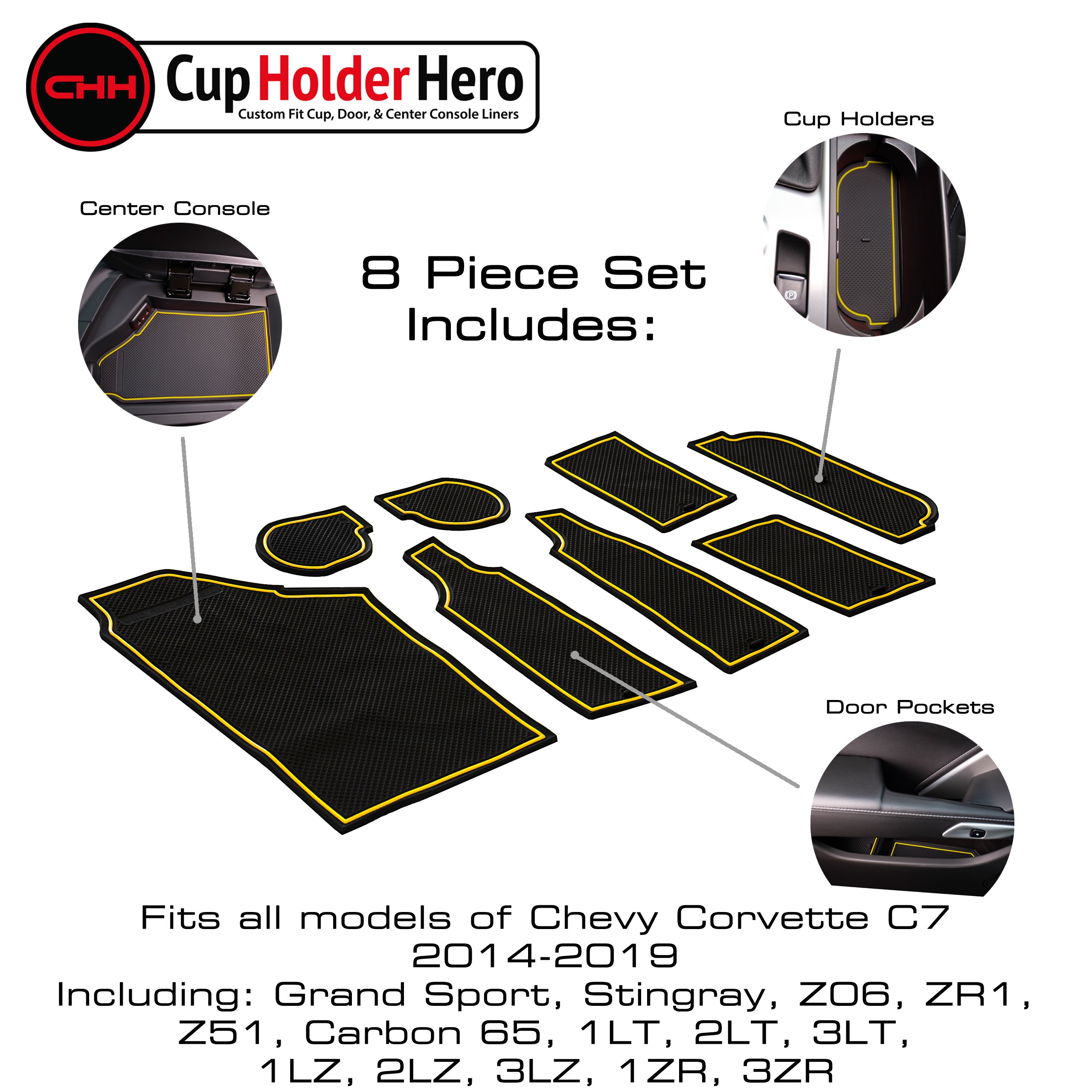 Accesorios de revestimiento CupHolderHero Chevy Corvette C7 2014-2019 - Imagen 41 de 43