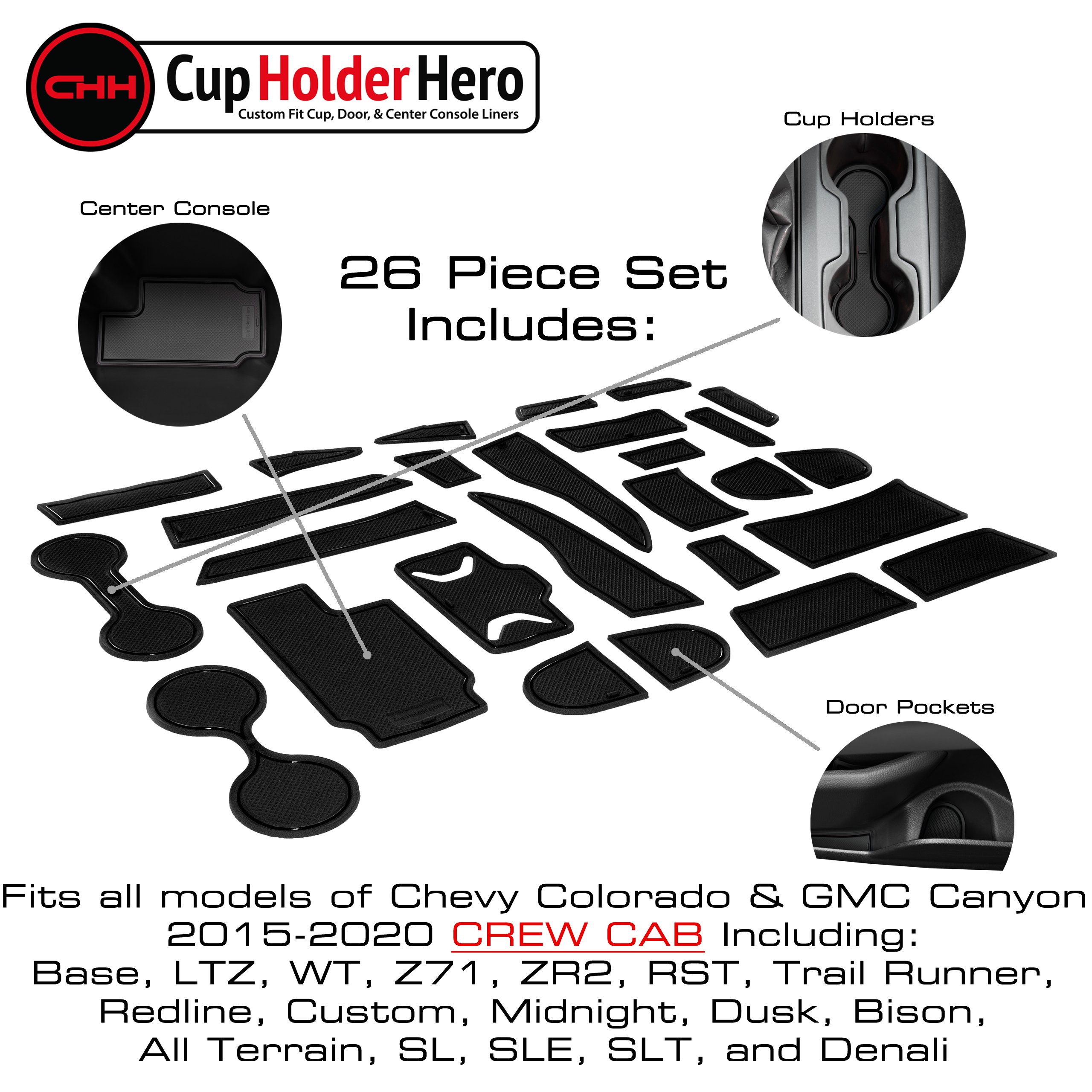 Accesorios de revestimiento CupHolderHero Chevy Colorado y GMC Canyon 2015-2023 - Imagen 4 de 20