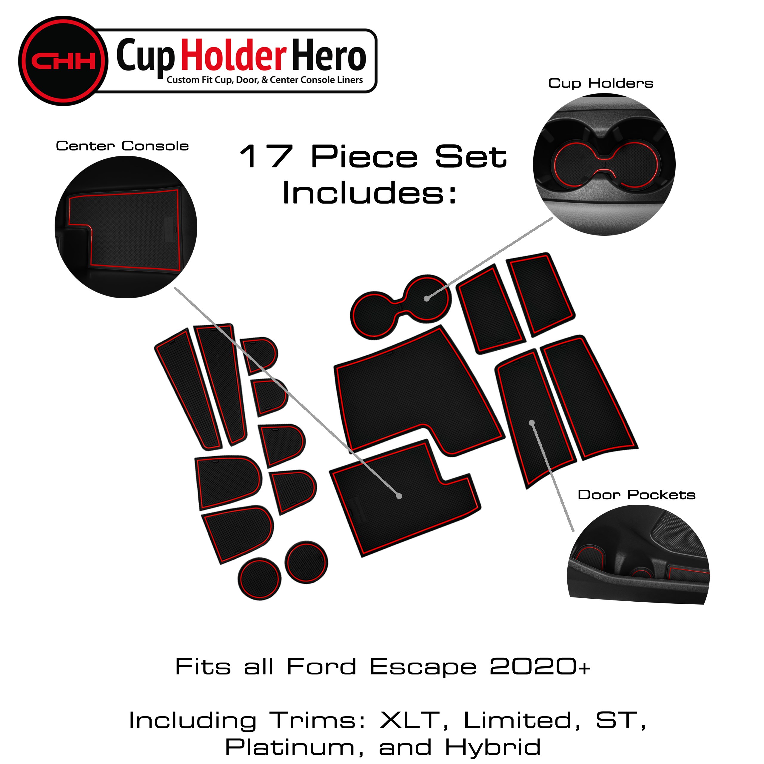 CupHolderHero Ford Escape 2020-2023 Liner Accessories - Foto 16 di 25