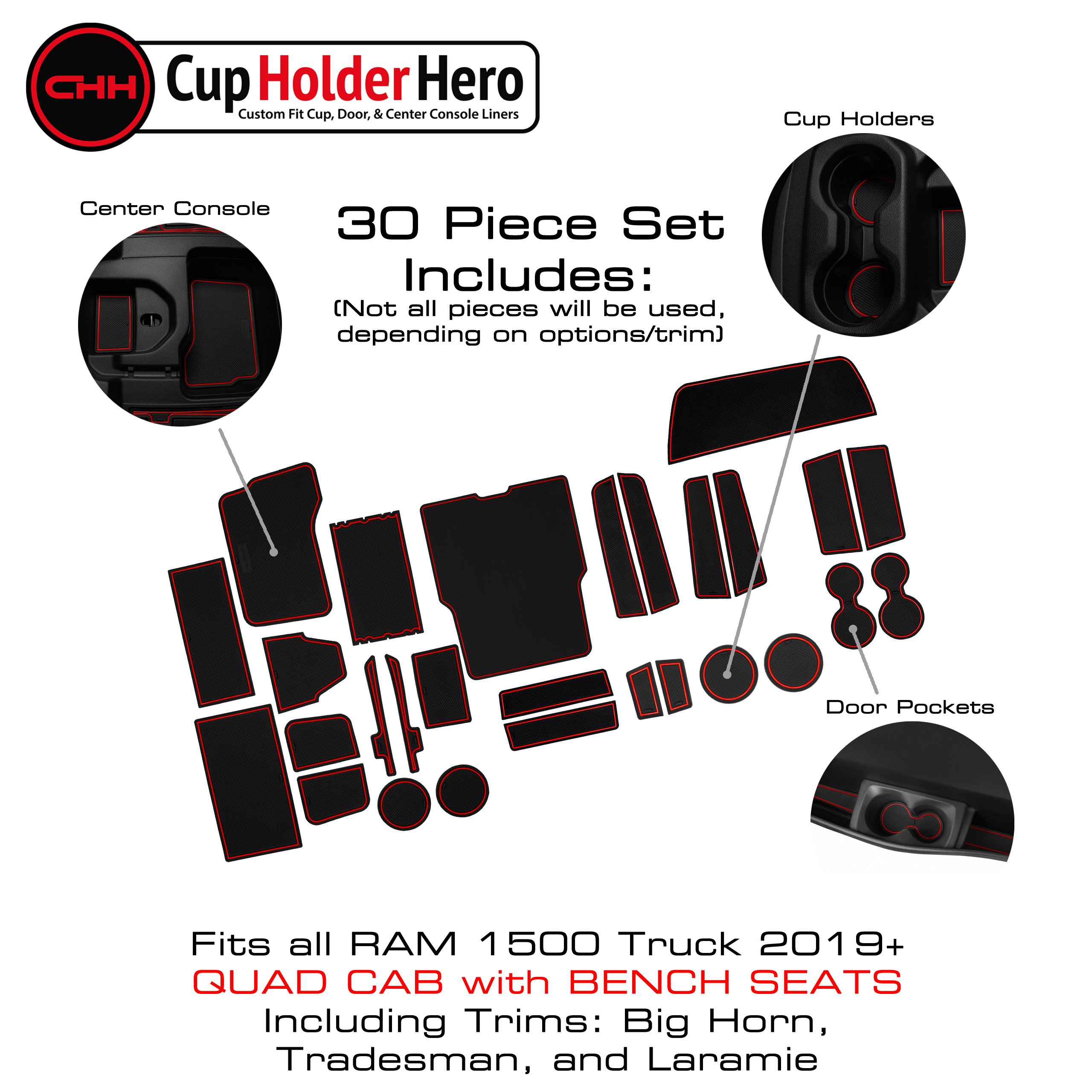 CupHolderHero for RAM 1500 2019-2023 Liner Accessories - Foto 12 di 37