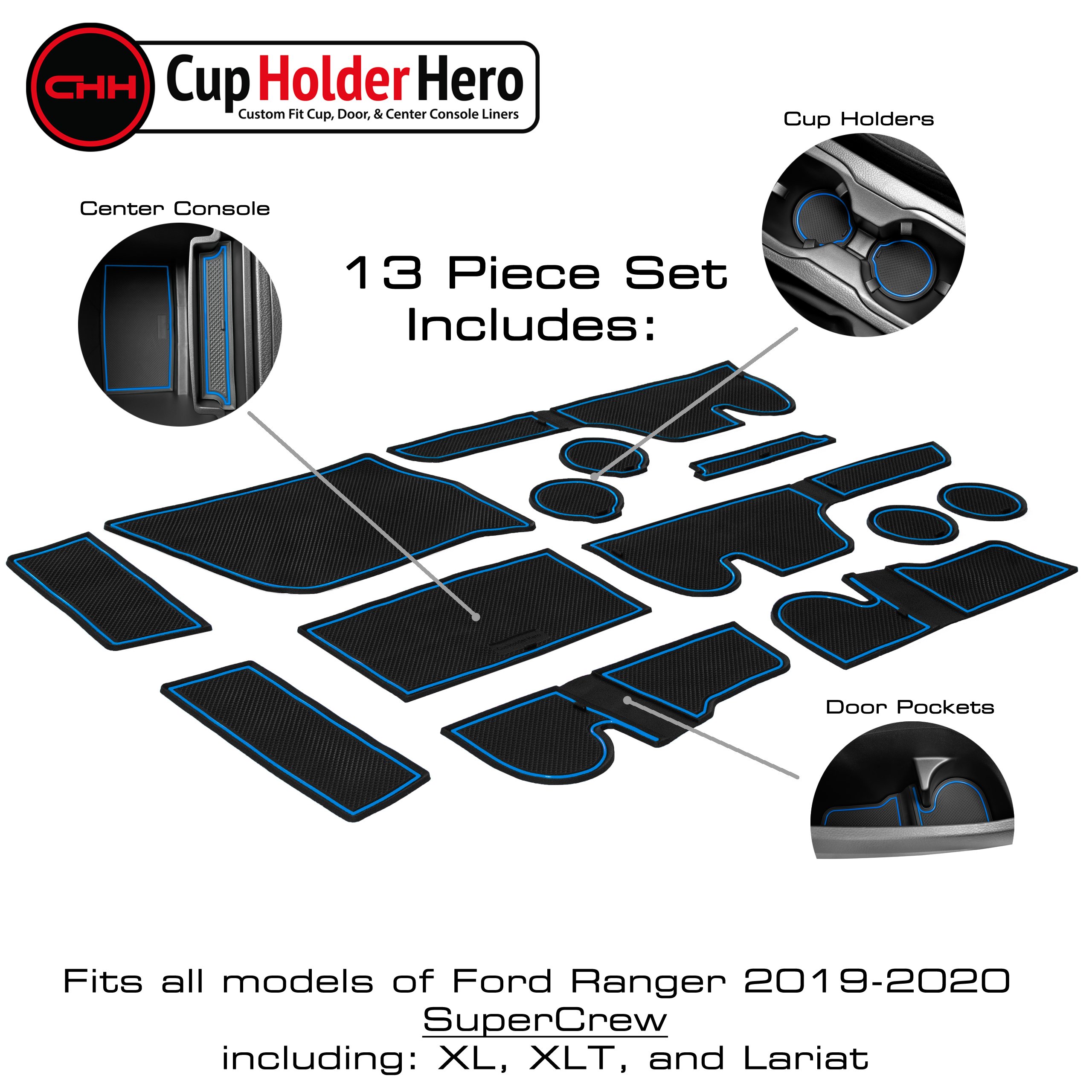 CupHolderHero Ford Ranger 2019-2023 Liner Accessories