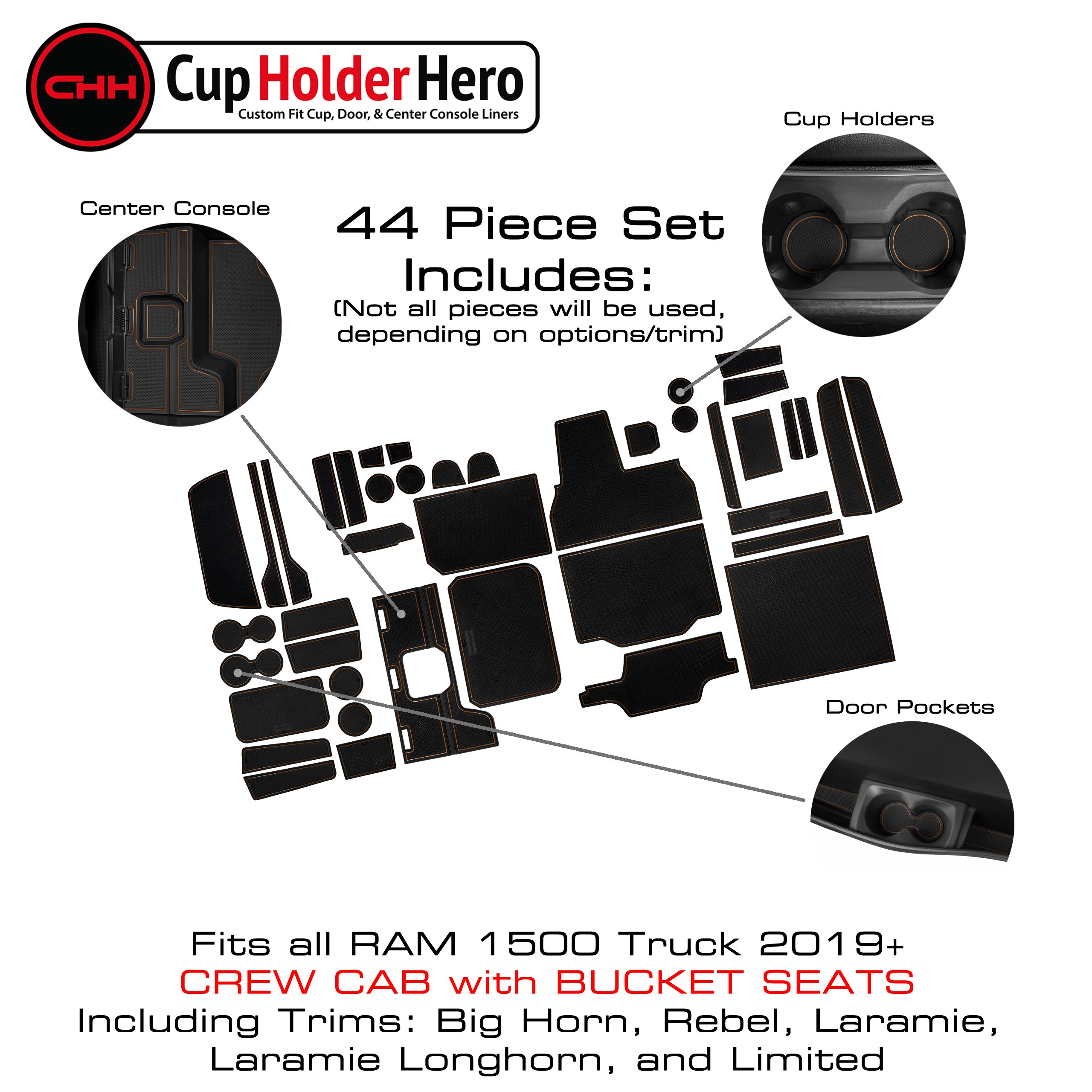 CupHolderHero for RAM 1500 2019-2023 Liner Accessories - Foto 23 di 37