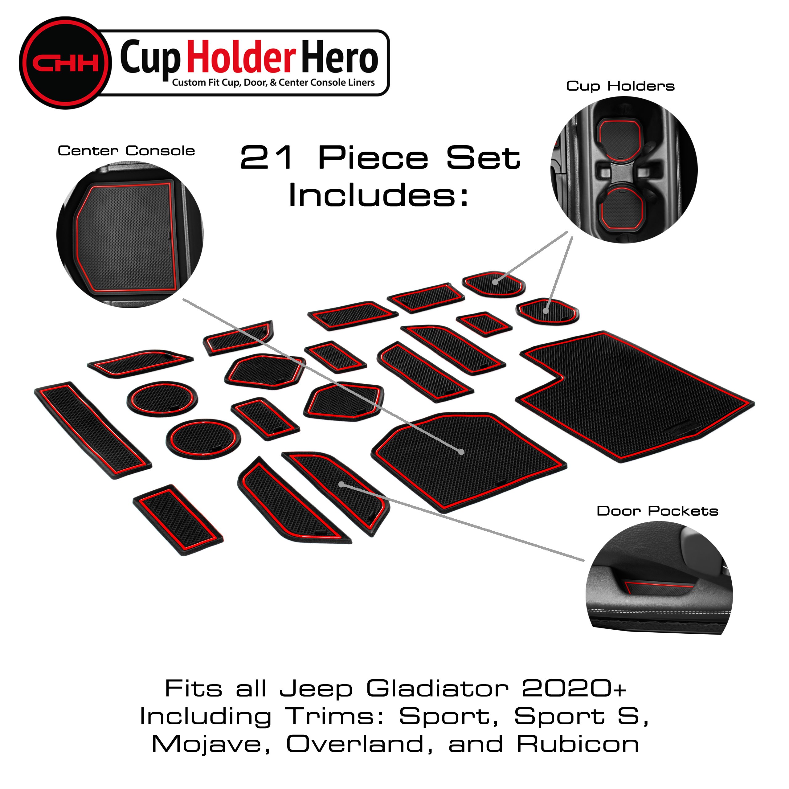 CupHolderHero Jeep Gladiator 2020-2023 Liner Accessories - Foto 11 di 25