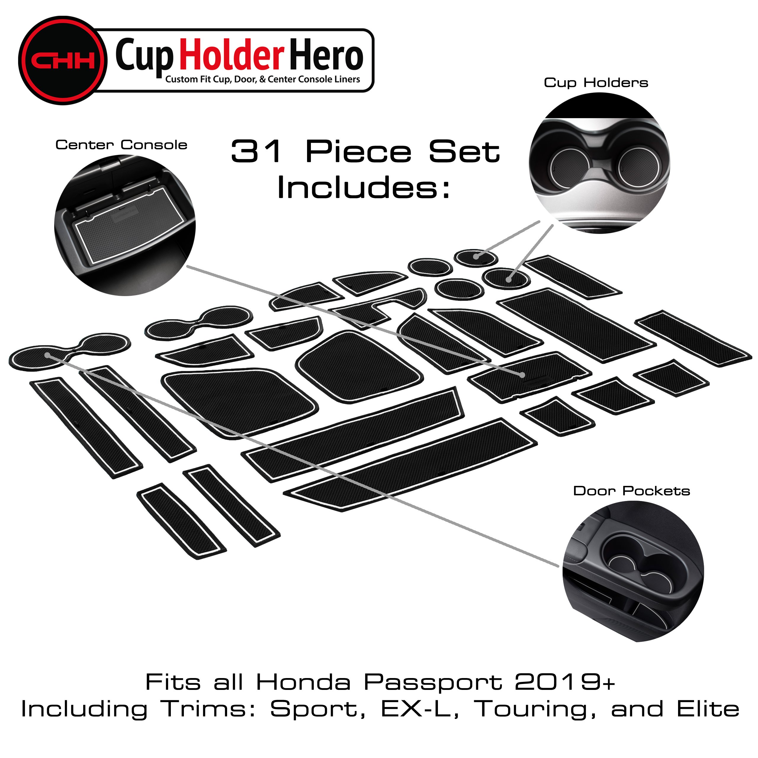 CupHolderHero Honda Passport 2019-2023 Liner Accessories - Foto 29 di 31