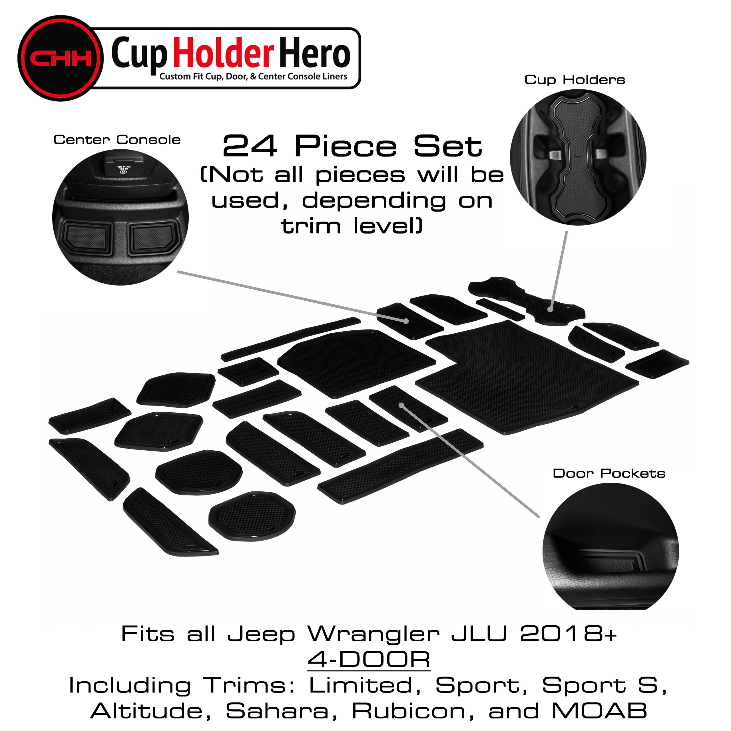 CupholderHero for Jeep Wrangler JL and JLU Accessories 2018-2023 - Foto 15 di 17