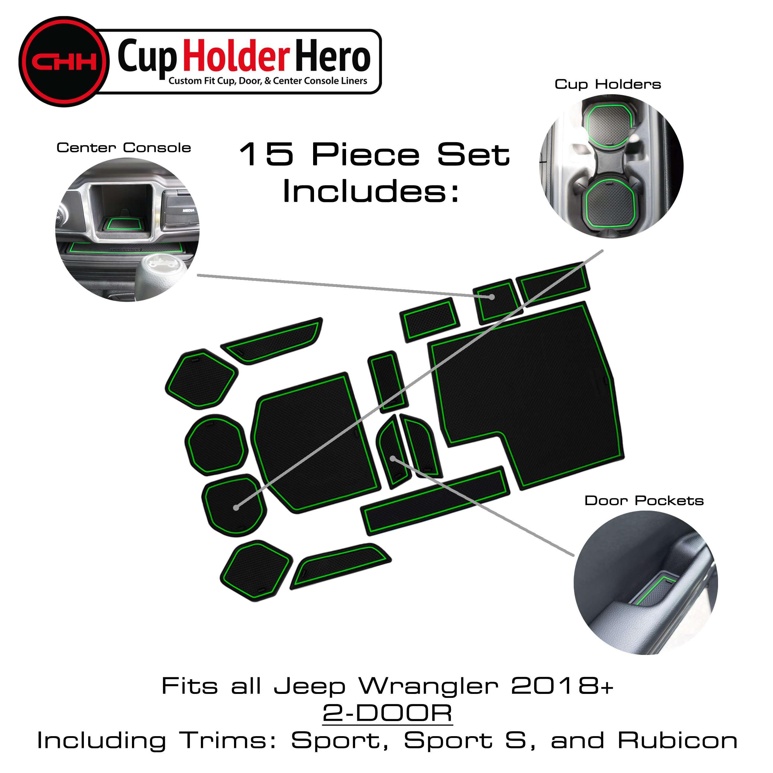 CupholderHero for Jeep Wrangler JL and JLU Accessories 2018-2023 - Foto 8 di 17
