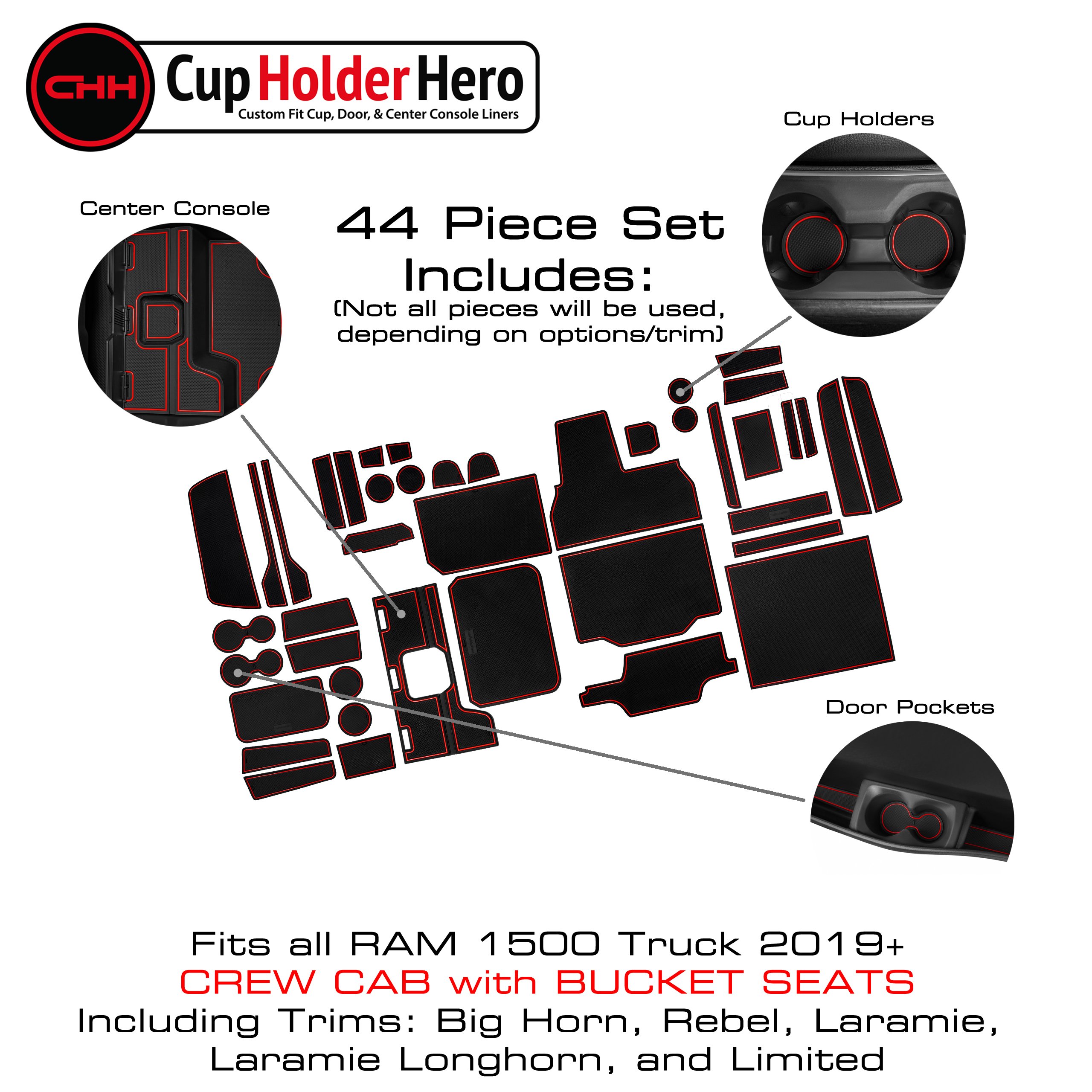 CupHolderHero for RAM 1500 2019-2023 Liner Accessories - Foto 20 di 37