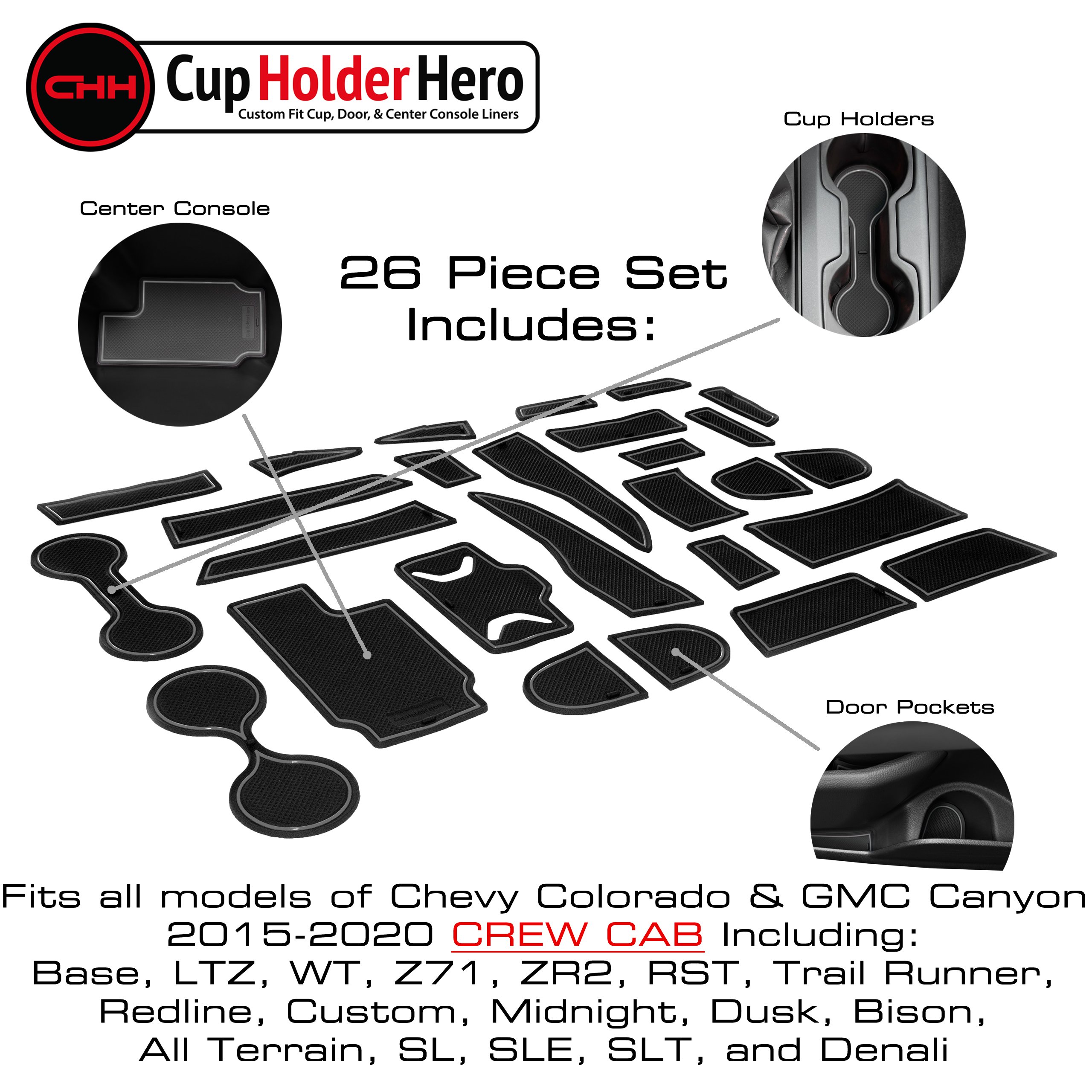 Accesorios de revestimiento CupHolderHero Chevy Colorado y GMC Canyon 2015-2023 - Imagen 6 de 20
