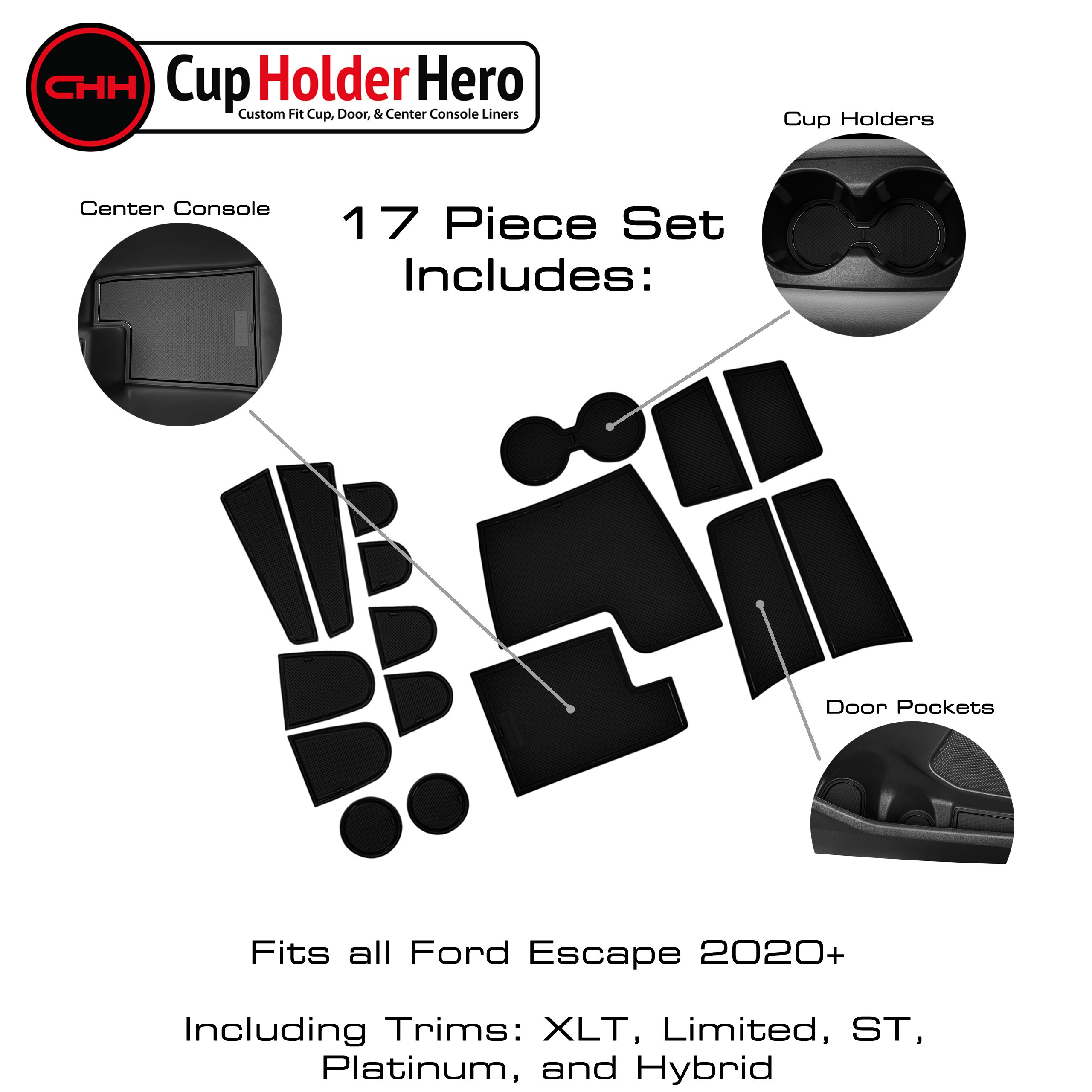 CupHolderHero Ford Escape 2020-2023 Liner Accessories - Foto 22 di 25