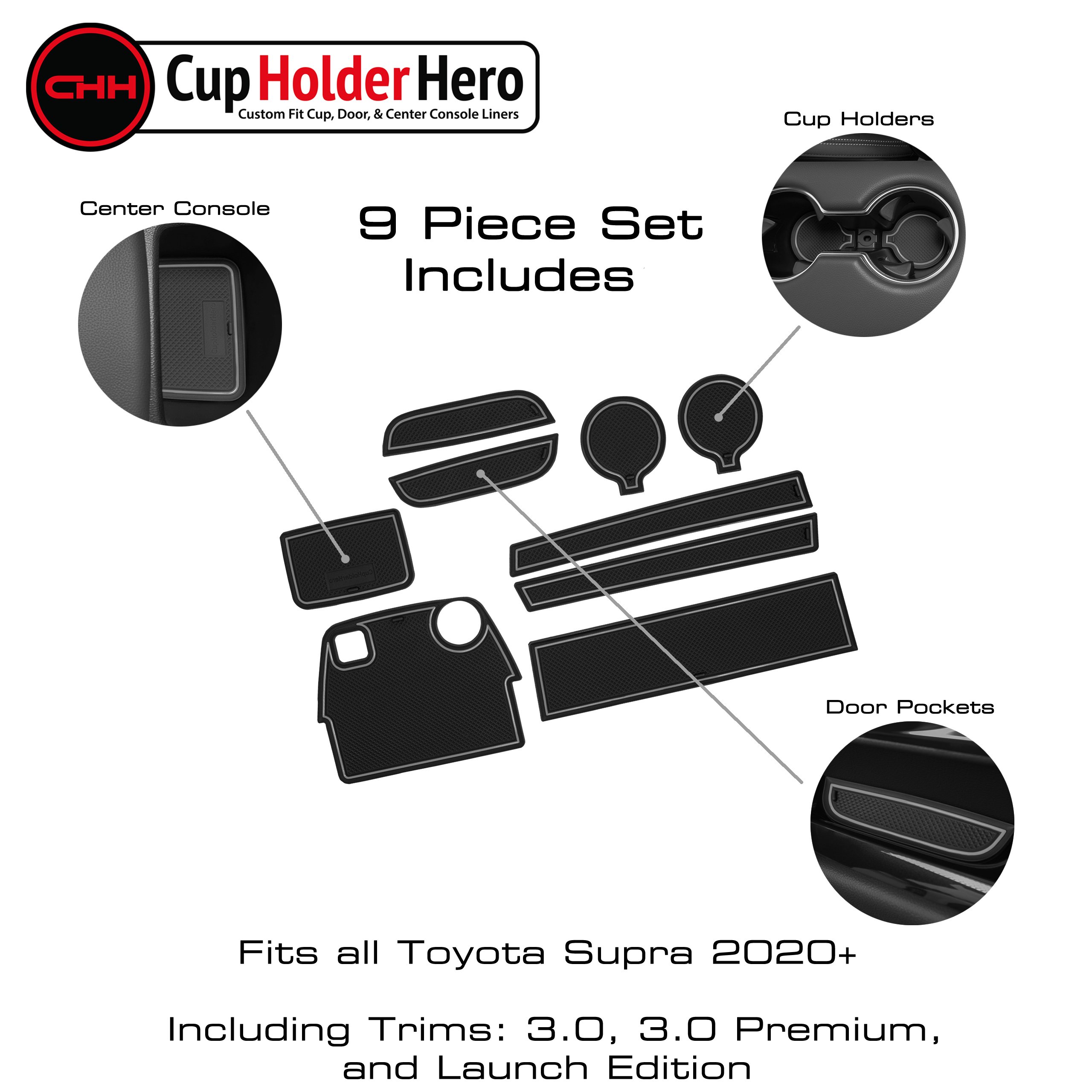 CupHolderHero Toyota Supra 2020-2023 Liner Accessories - Foto 10 di 19