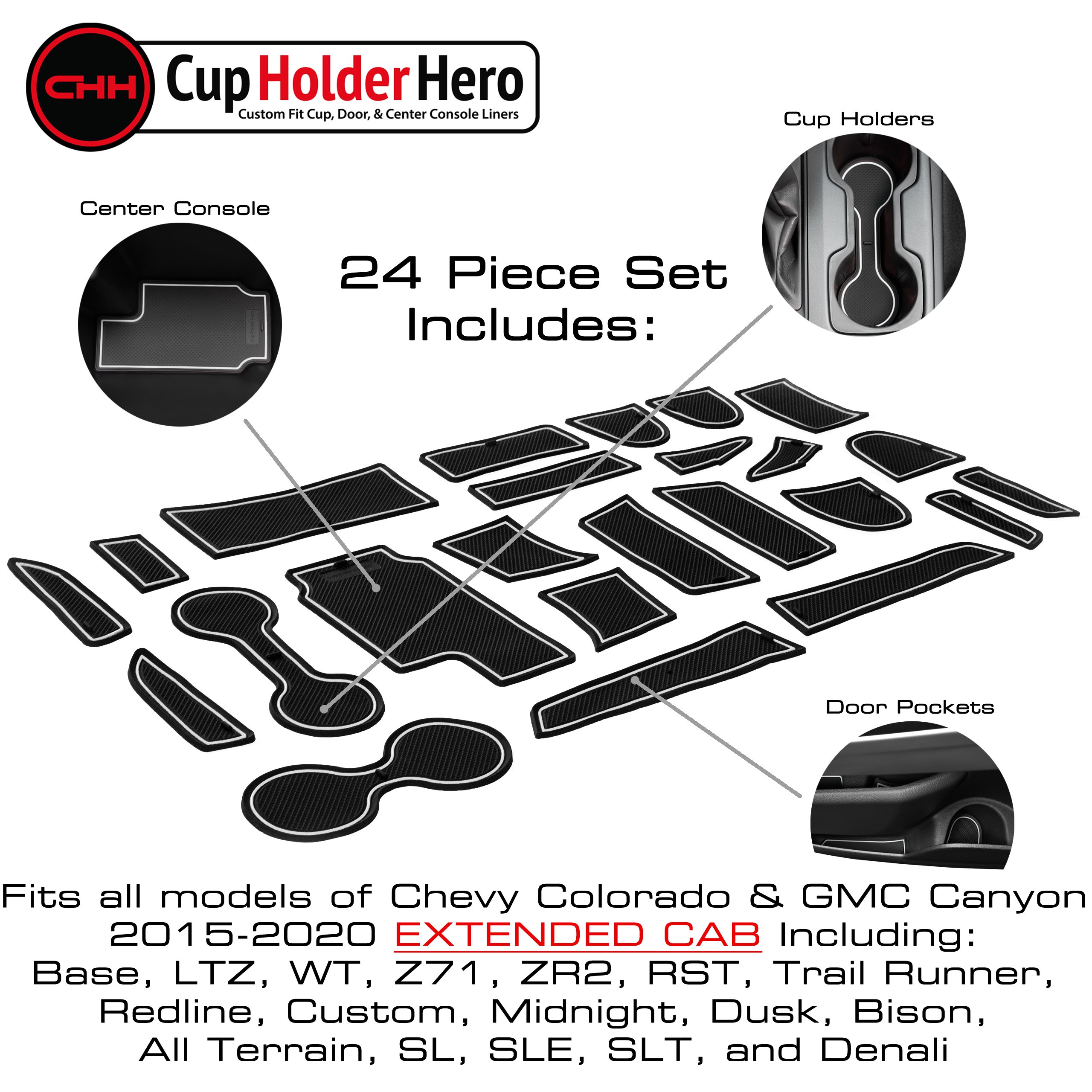 Accesorios de revestimiento CupHolderHero Chevy Colorado y GMC Canyon 2015-2023 - Imagen 16 de 20