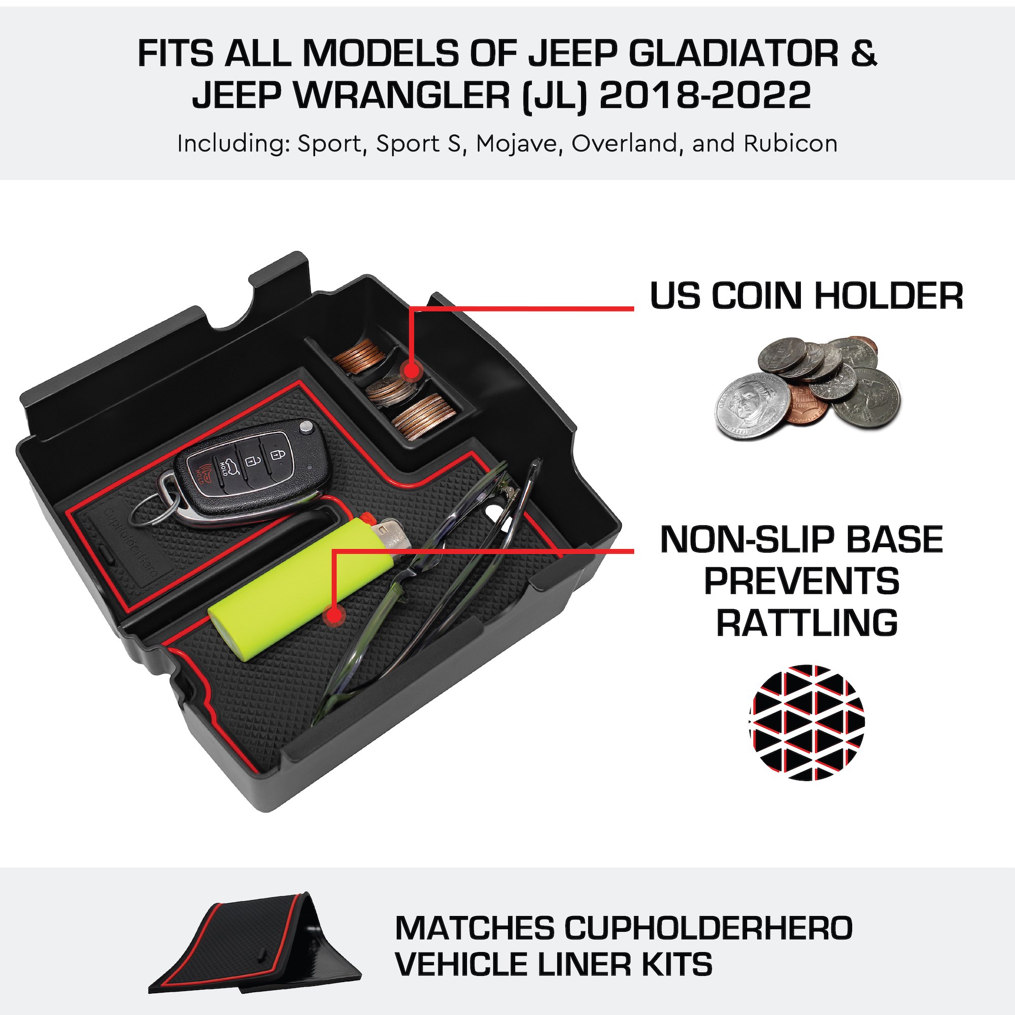 CupHolderHero 2020-2022 Jeep Gladiator and fits 2018-2022 Jeep Wrangler (JL)... - Picture 21 of 24