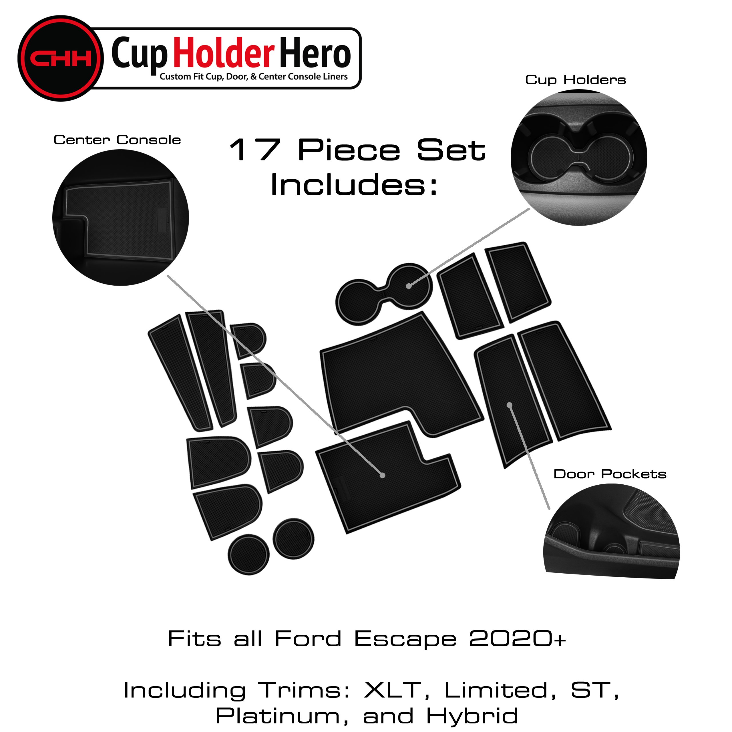 CupHolderHero Ford Escape 2020-2023 Liner Accessories - Foto 10 di 25