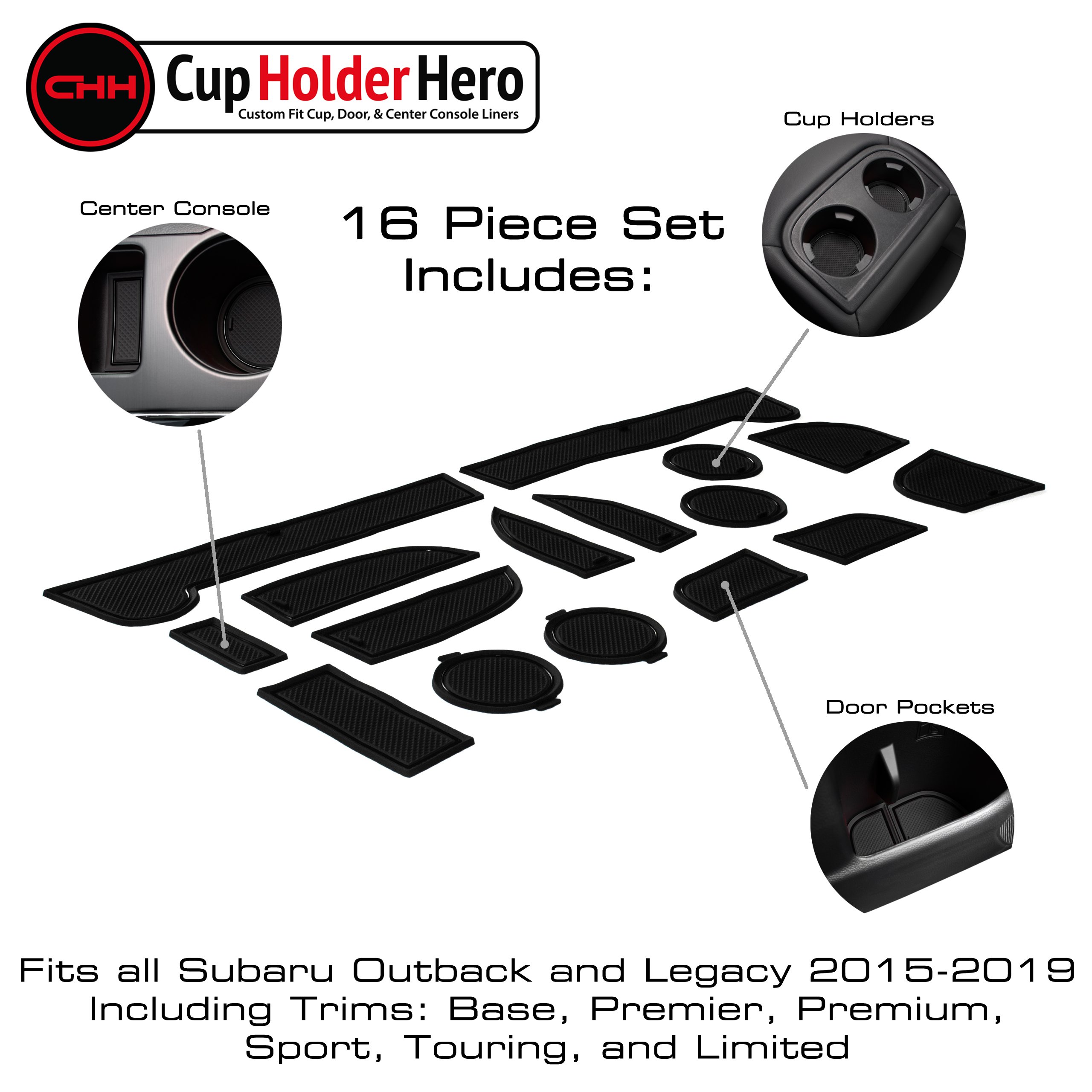 CupHolderHero Subaru Outback and Subaru Legacy 2015-2019 Liner Accessories - Picture 23 of 31