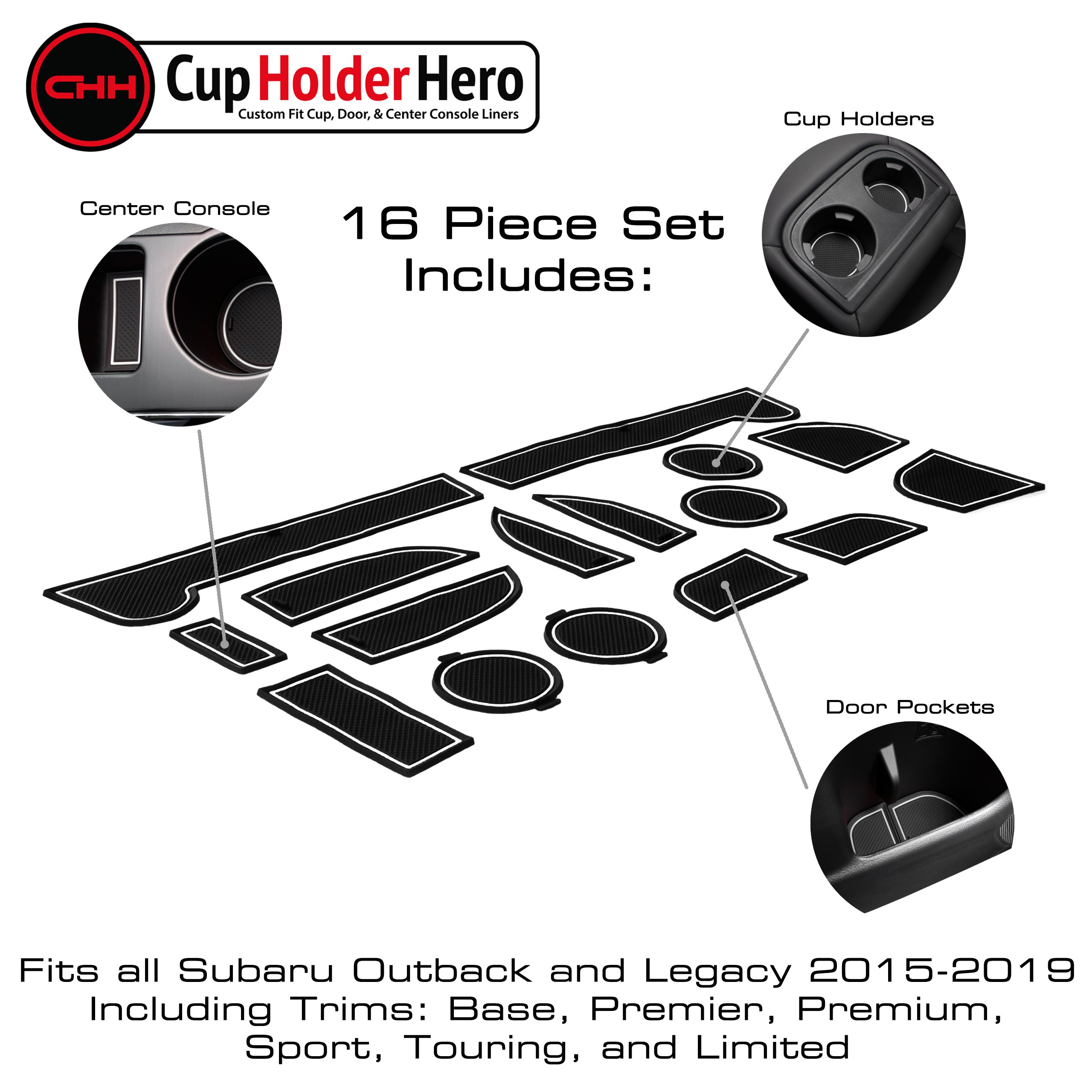 CupHolderHero Subaru Outback and Subaru Legacy 2015-2019 Liner Accessories - Picture 29 of 31