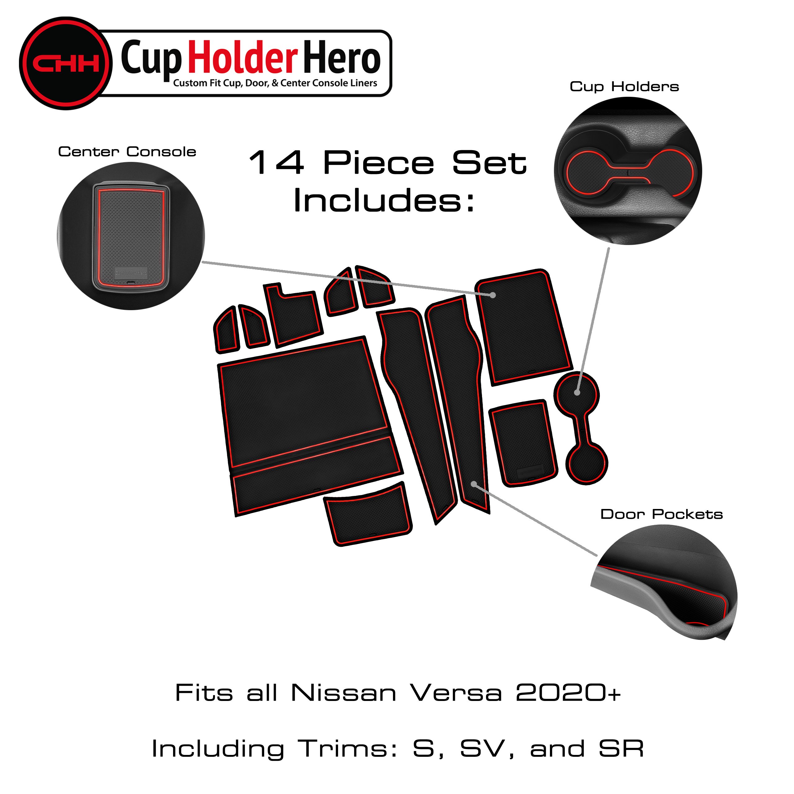 CupHolderHero se adapta a accesorios de revestimiento Nissan Versa 2020-2023 - Imagen 10 de 19