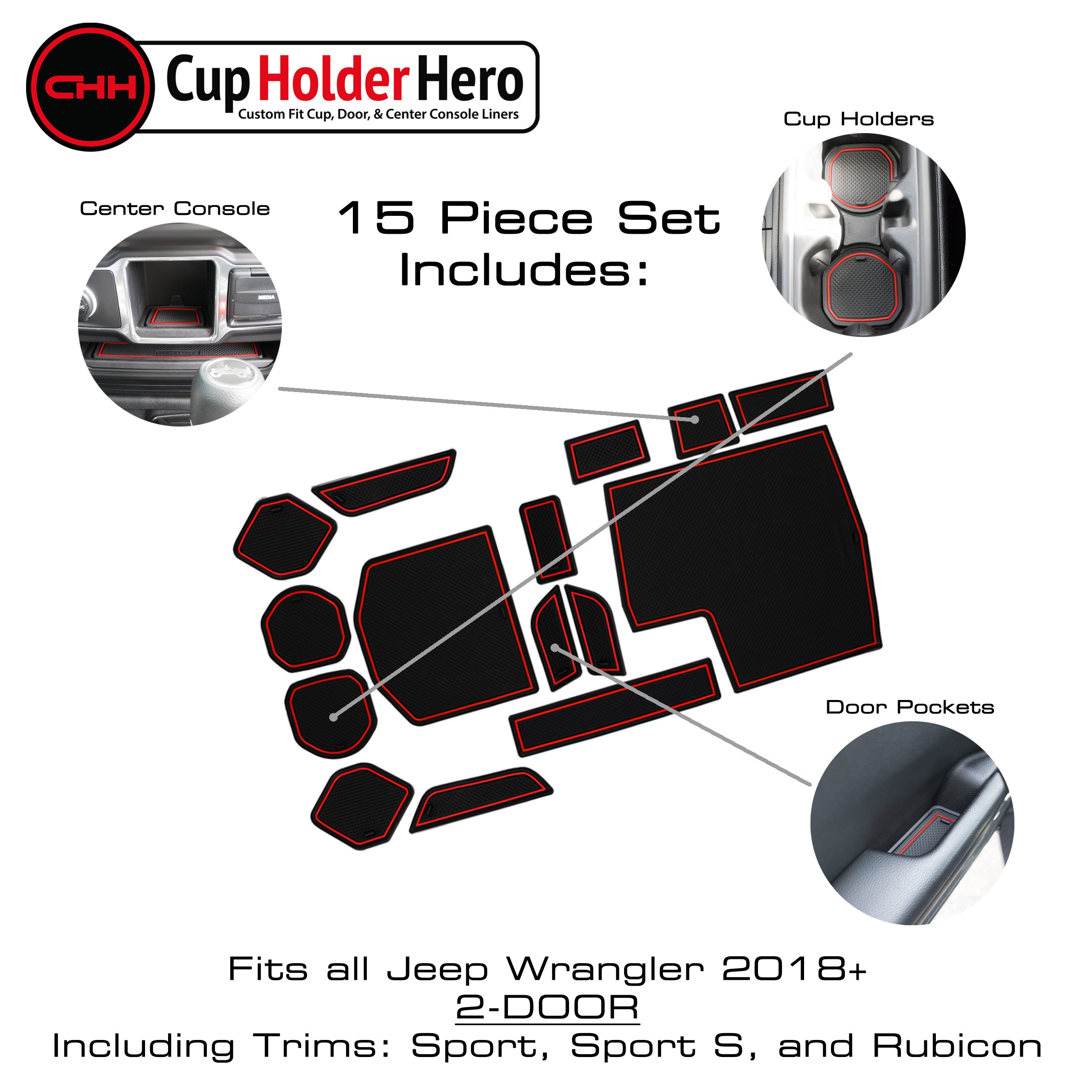  CupHolderHero fits Jeep Wrangler Accessories 2018-2024