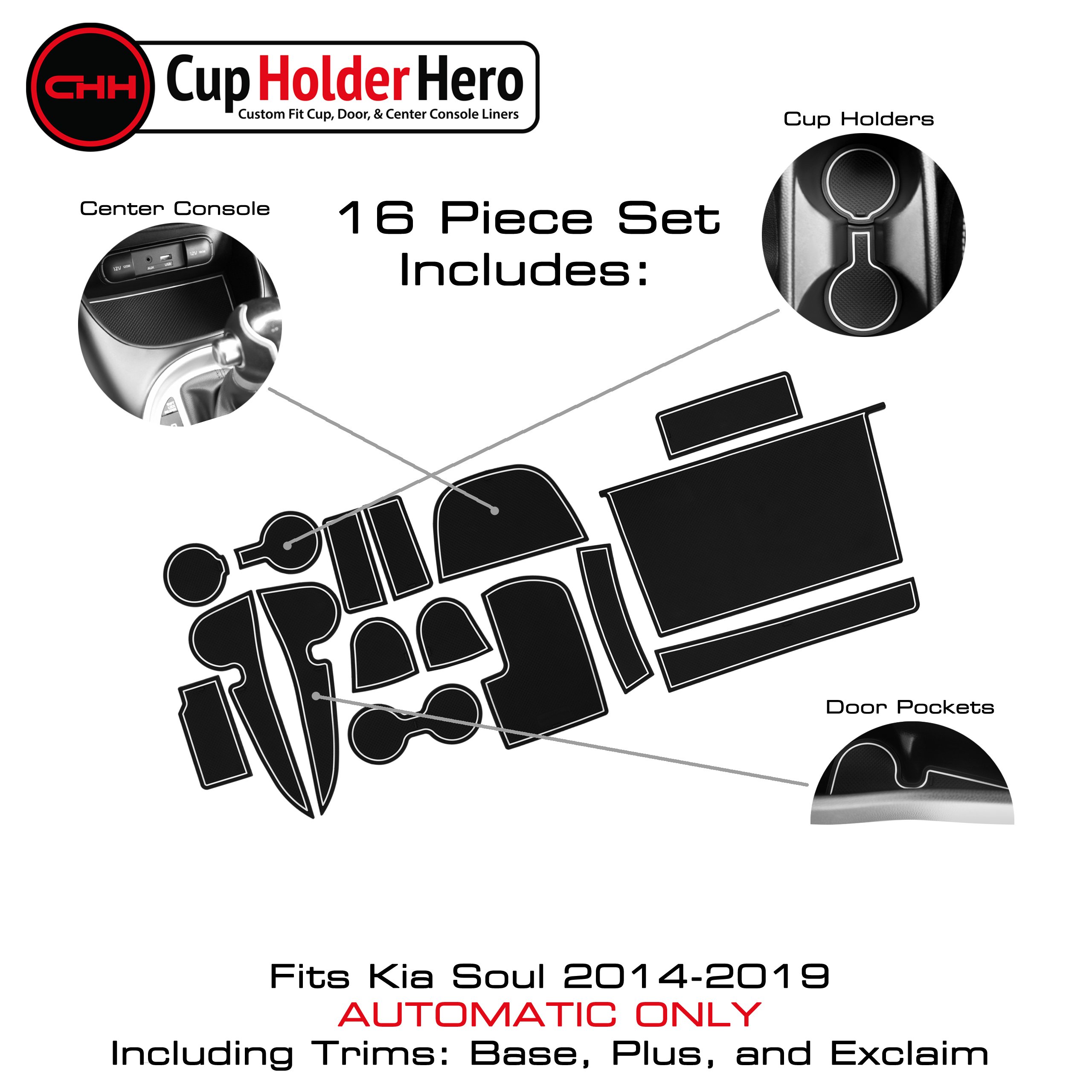 CupHolderHero Kia Soul 2014-2019 Liner Accessories - Foto 42 di 45