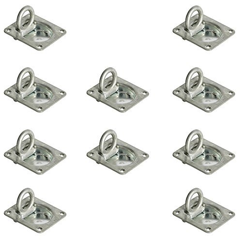 TEN Recessed D Rings, Square Steel Tie-Down Trailer Cargo Load Tiedown ...