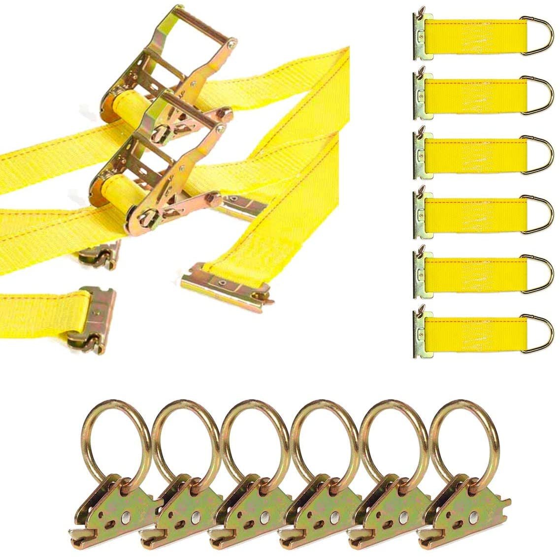 E-Track Tie-Down Accessories DC Cargo Mall E Track Tie-Down Kit E-Track Basket 25 Pieces: 5 ft Black Rails