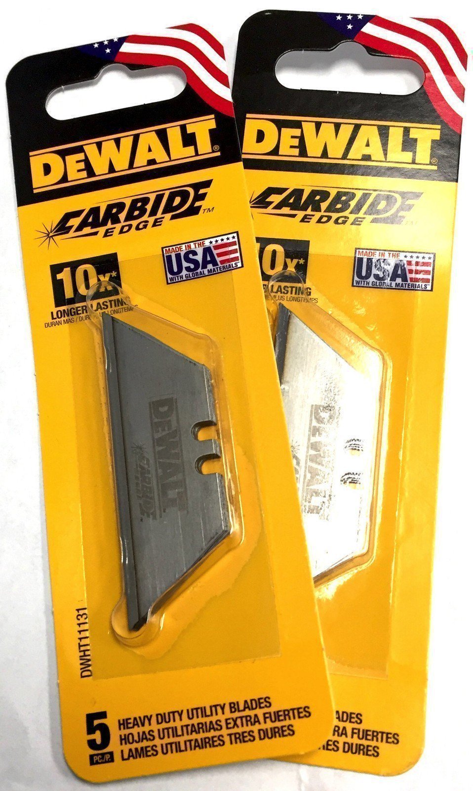 DeWalt Carbide Edge Utility Knife Blade - Last 10x Longer (2 Pack)