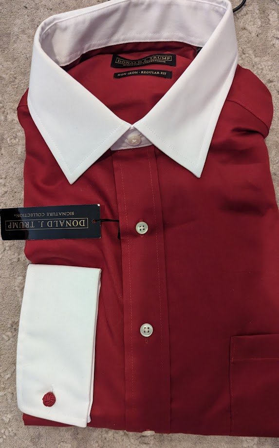 Chemise Homme Donald Trump Signature - Taille 15 1/2 (34/35) - Col Et Poignets Français Contrastés - Coton - Occasion Très Bon état