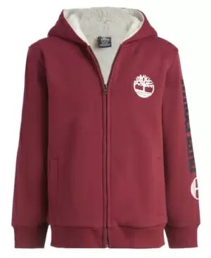 Big Boys Solid Sherpa Lined Zip Hoodie - Picture 6 of 6