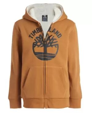 Big Boys Solid Sherpa Lined Zip Hoodie - Picture 3 of 6