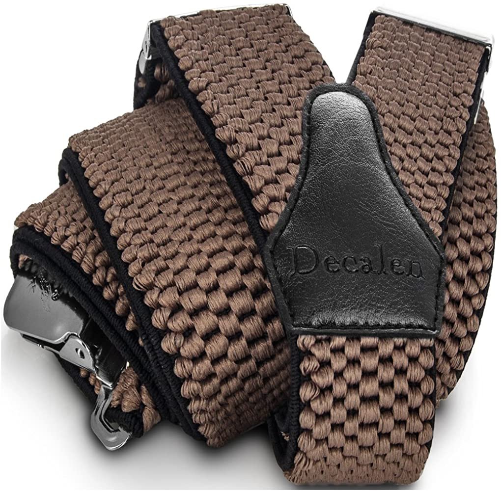 Decalen Mens braces with a very strong clips suit suspenders 