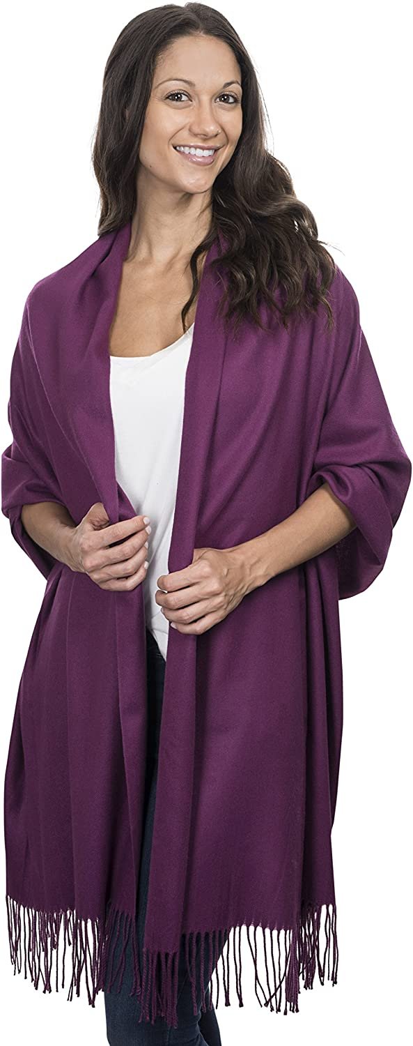 Cashmere & Class Large Soft Cozy Cashmere Pashmina Woven Scarf Wrap Womans... - Picture 25 of 25