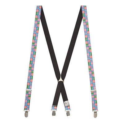 SuspenderStore Pink Madras Suspenders - 1-Inch Wide Elastic - CLIP - 2 Sizes - Picture 5 of 6