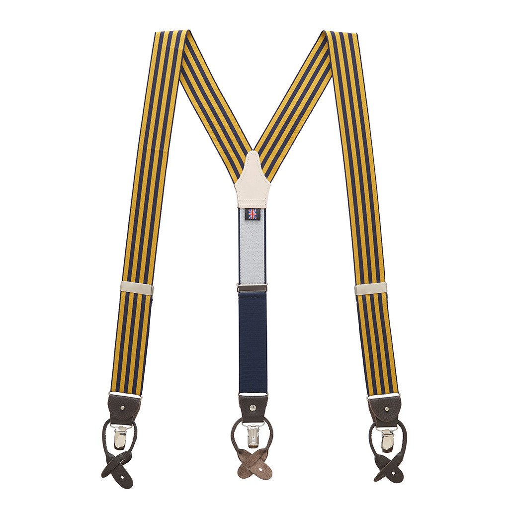 SuspenderStore Striped Barathea Dress Suspenders - CLIP & BUTTON - 4 Colors - Bild 8 von 8