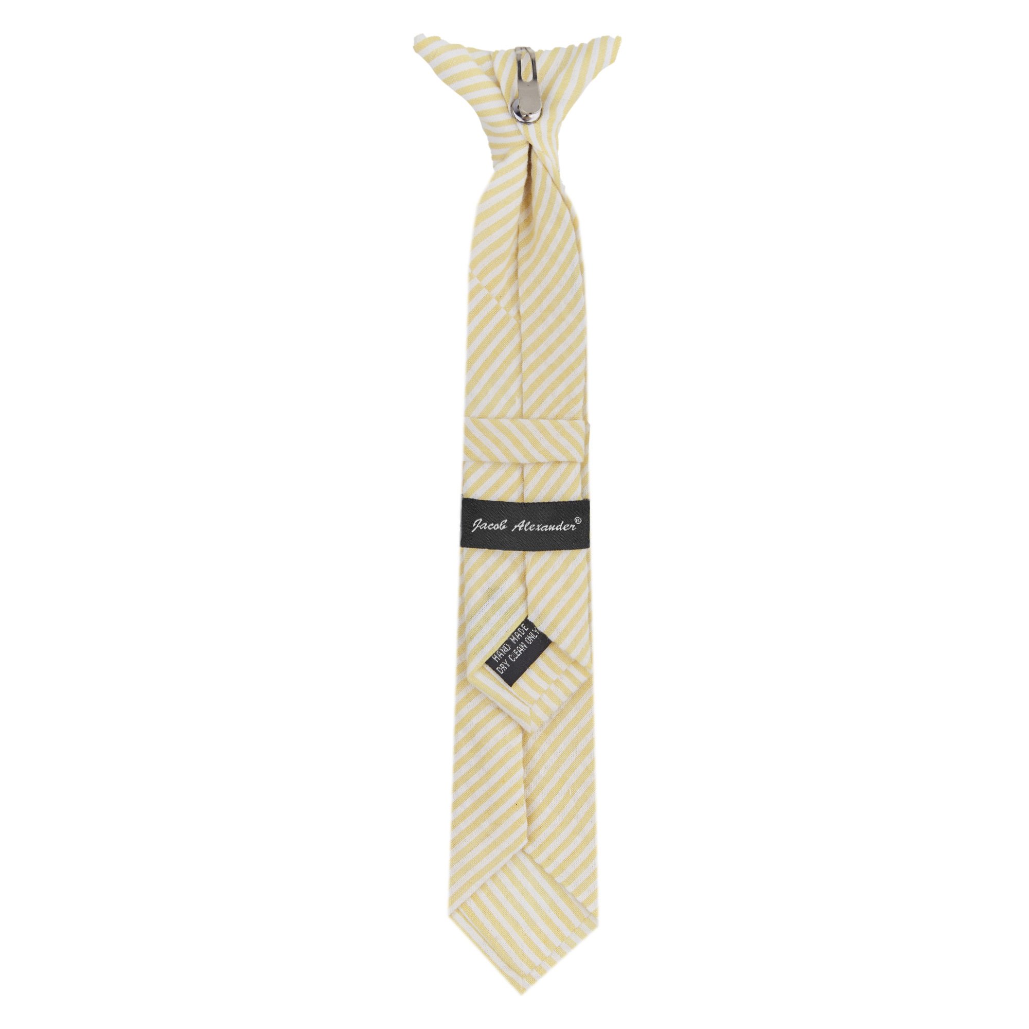 Jacob Alexander Boys 14 inch Clip-On Seersucker Striped Pattern Neck Tie