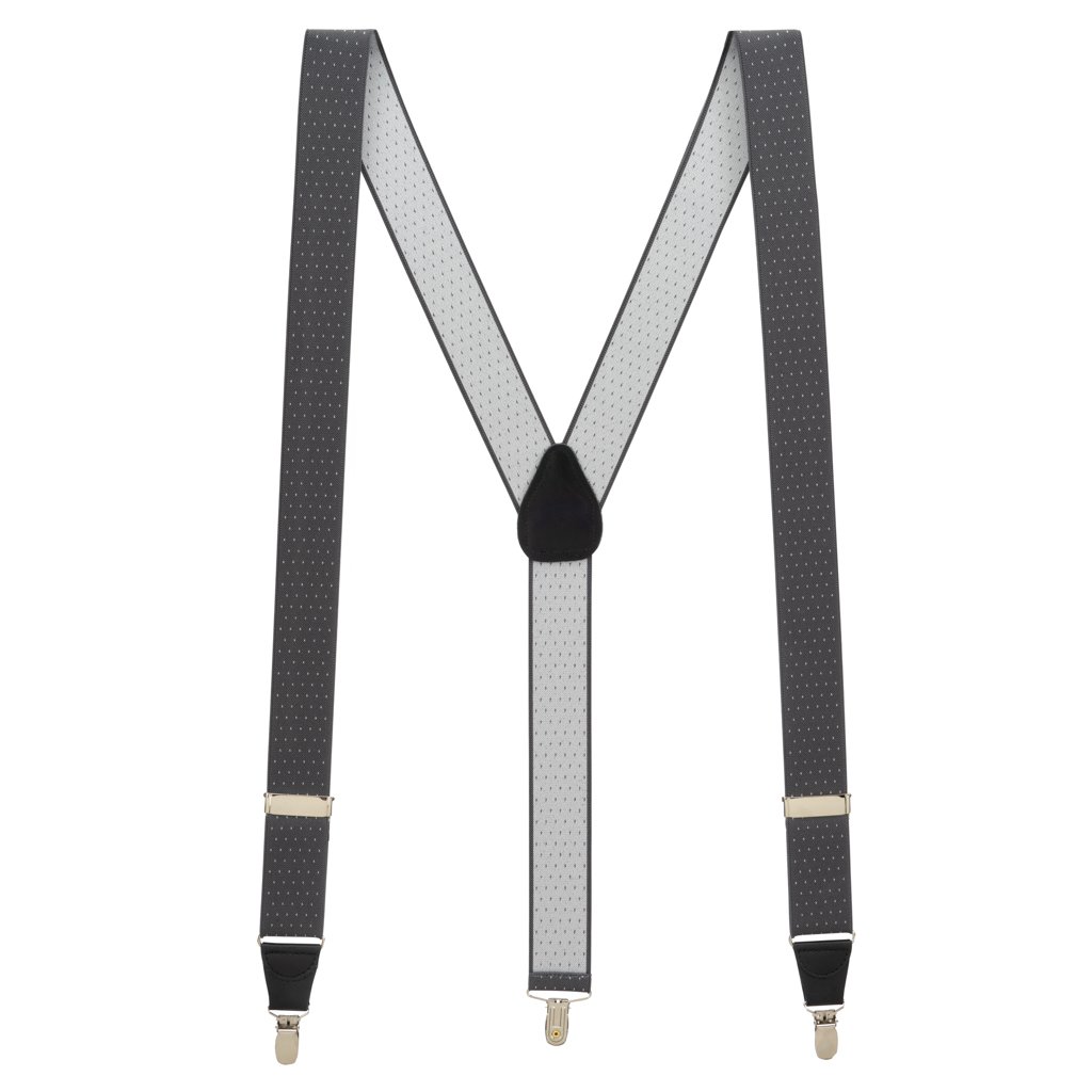 SuspenderStore Woven Pin Dot Suspenders - 1.38" Wide Elastic - CLIP - 2 Sizes - Picture 7 of 10