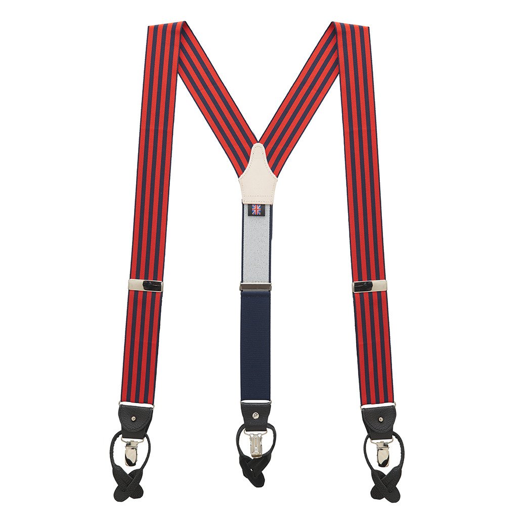 SuspenderStore Striped Barathea Dress Suspenders - CLIP & BUTTON - 4 Colors - Bild 5 von 8
